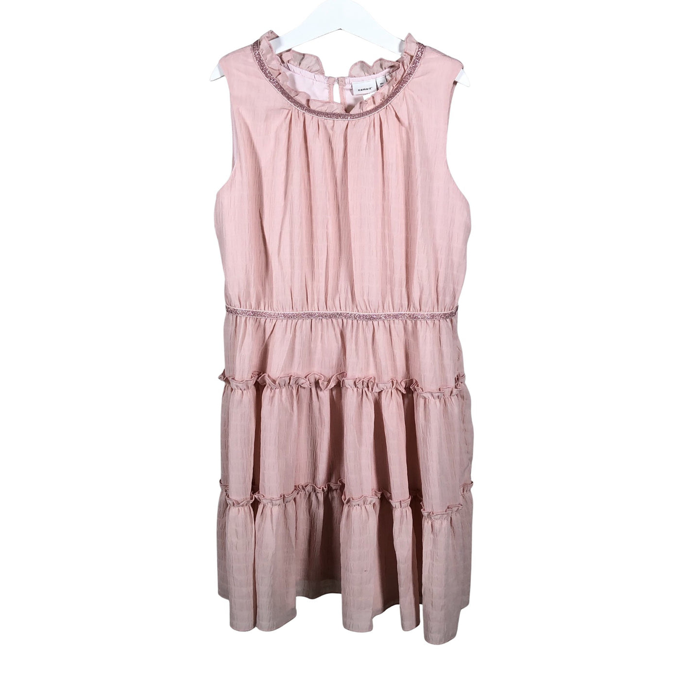 Unisex Name It - Schiffon dress, size 140 - 146 - Light pink (1)