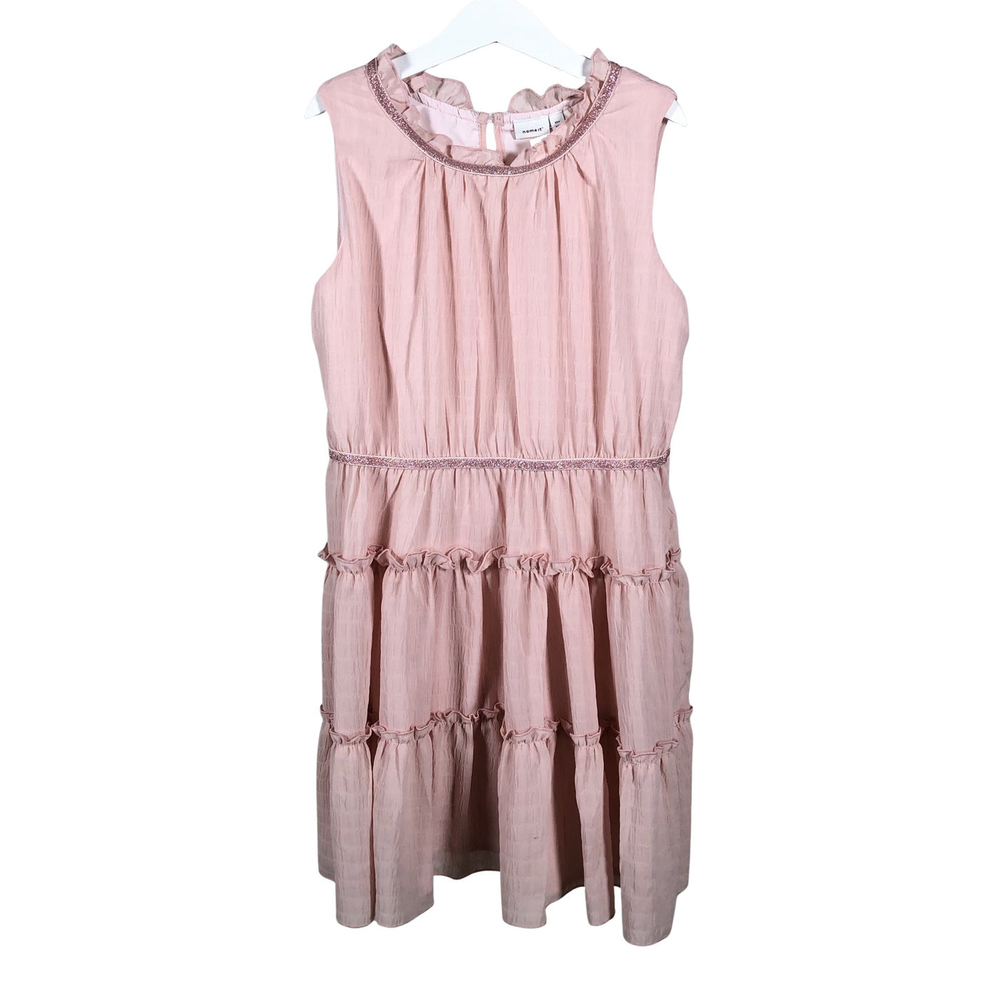Unisex Name It - Schiffon dress, size 140 - 146 - Light pink (2)