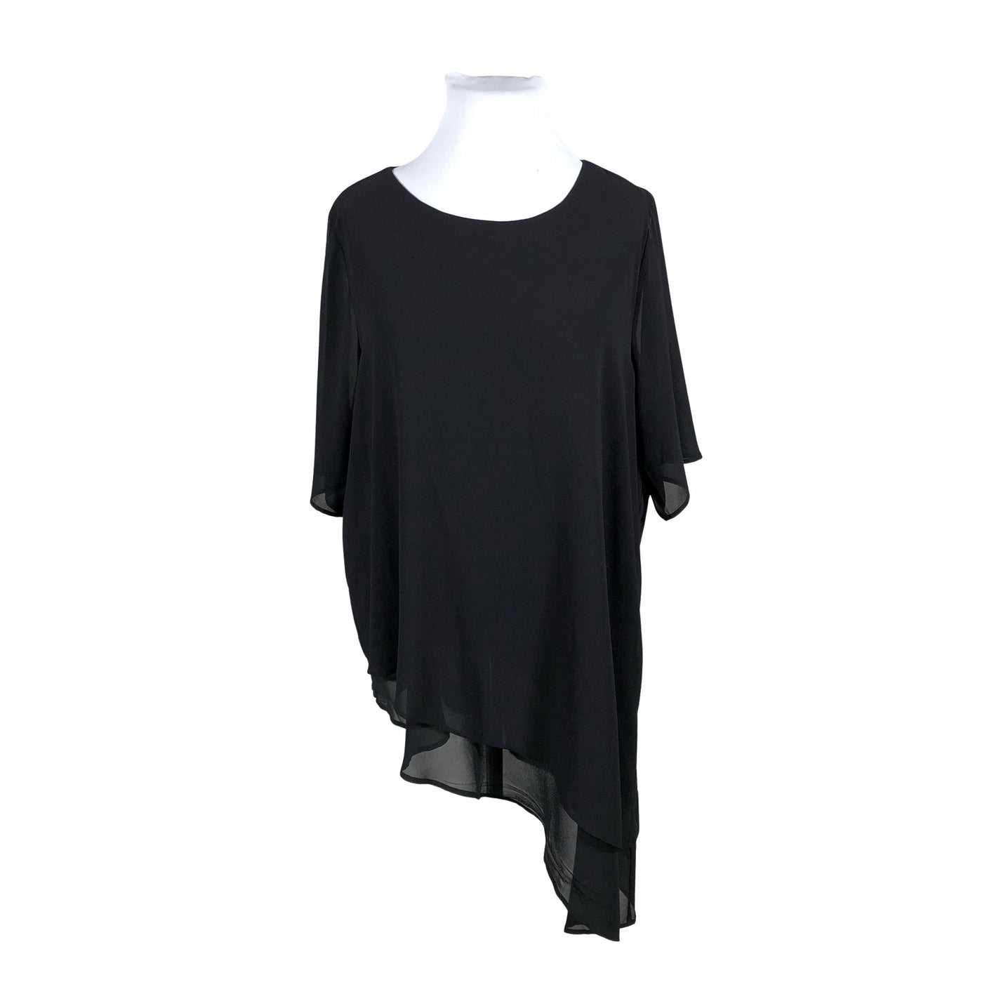 Unisex Zizzi - Schiffon tunic, size 50 - Black (1)
