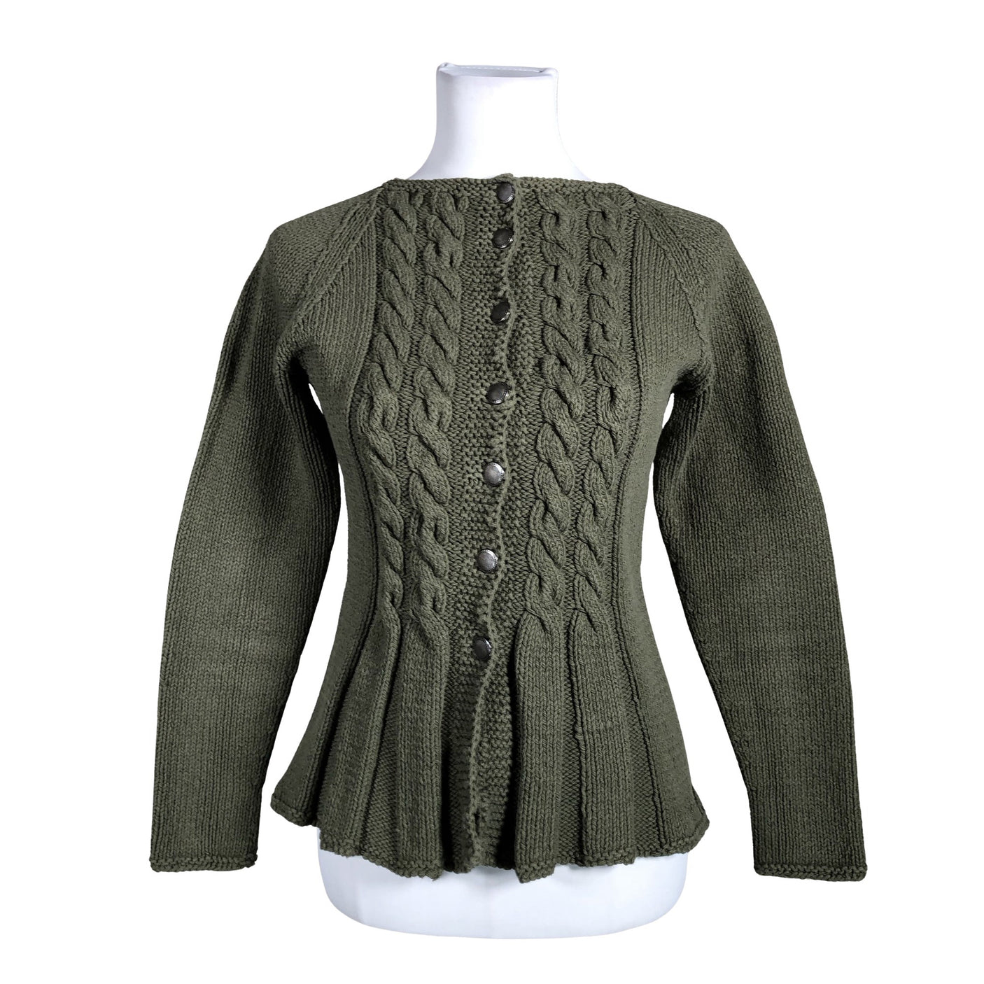 Unisex Handmade - Cardigan, size 32 - Green (1)