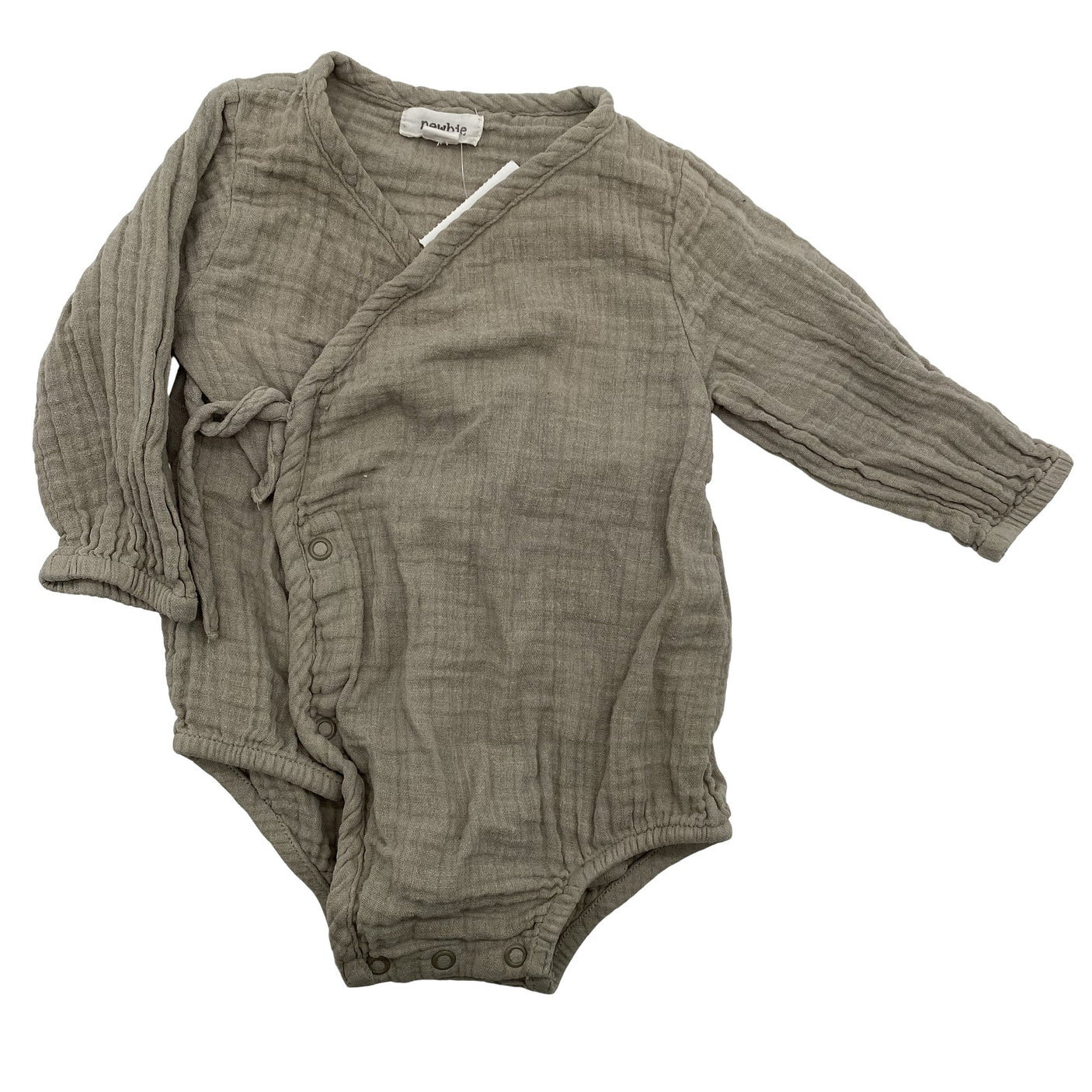 Unisex Newbie - Wrap bodysuit, size 56 - 62 - Green (1)