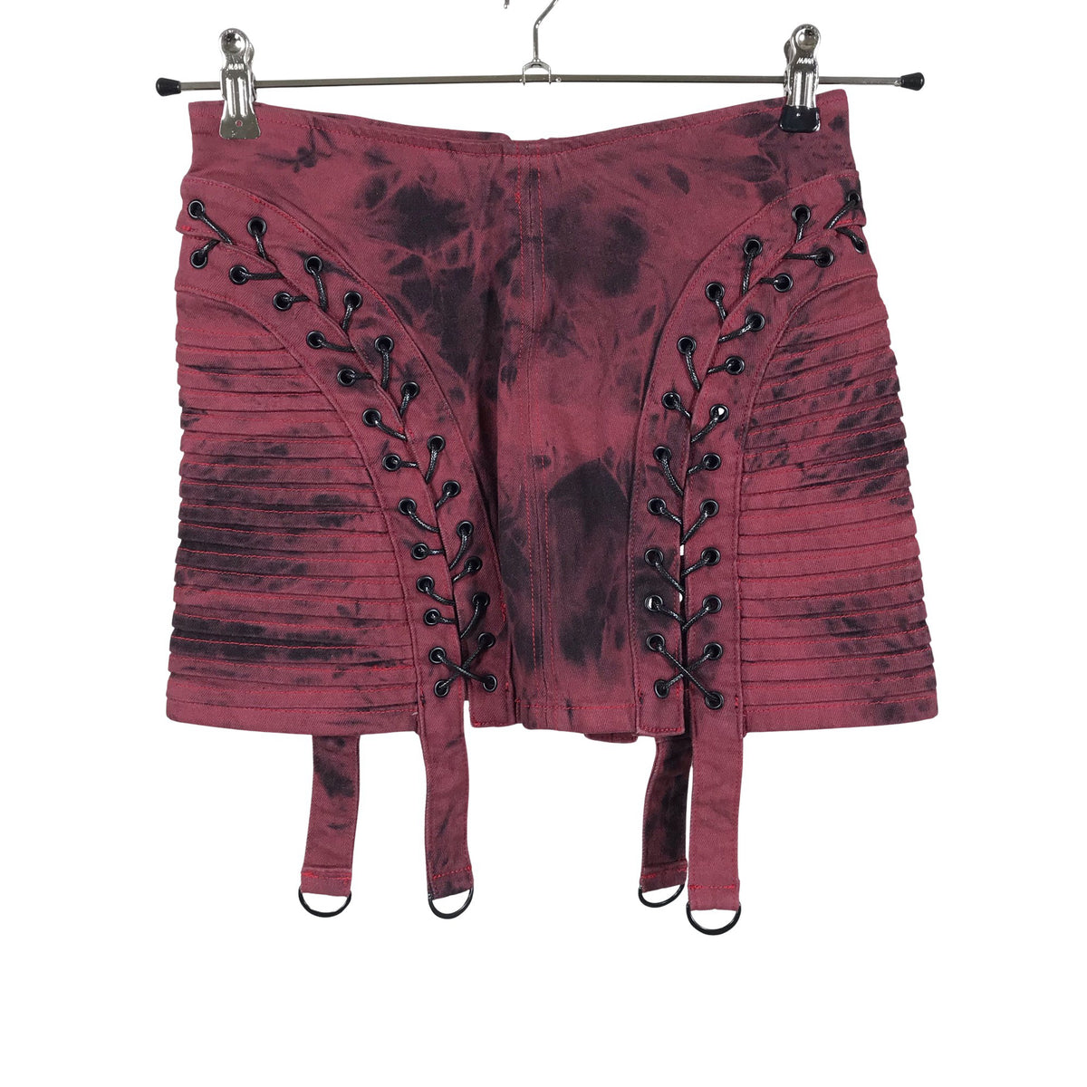 Unisex Darker Wavs - Denim skirt, size 34 - Red (1)