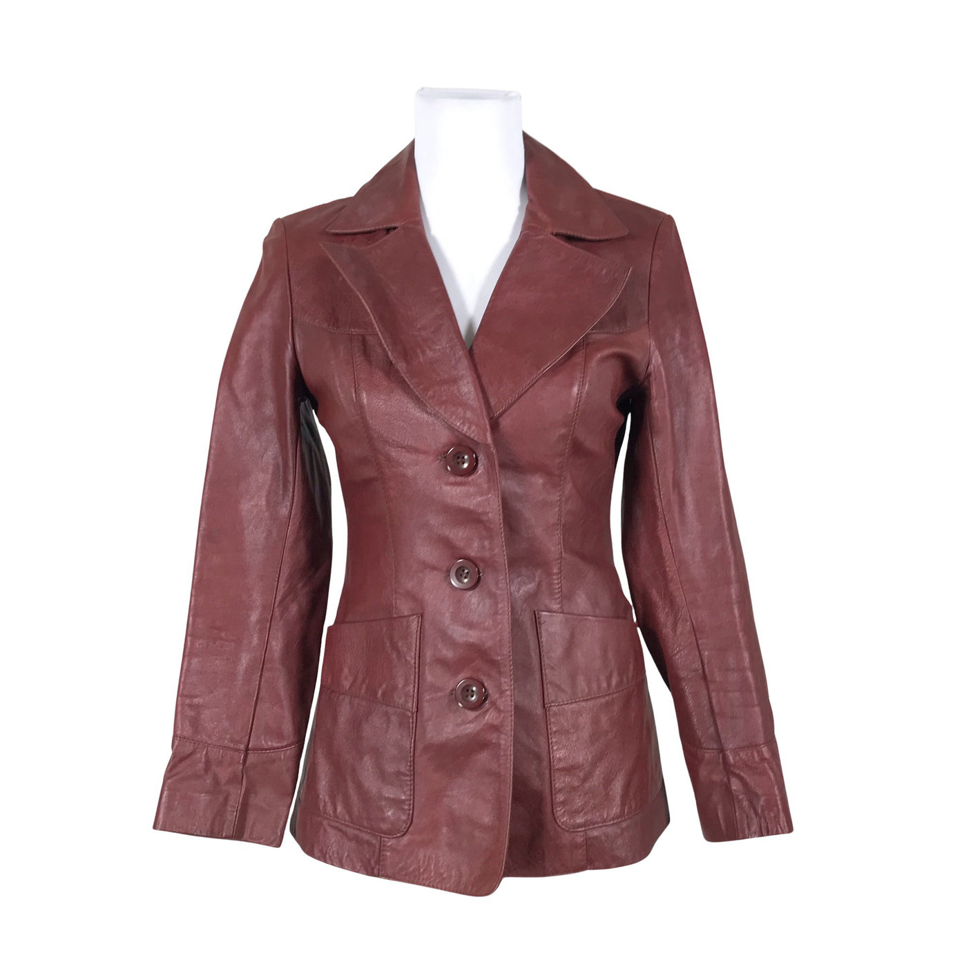 Unisex Ruth Moriz - Leather jacket, size 34 - Wine red (1)