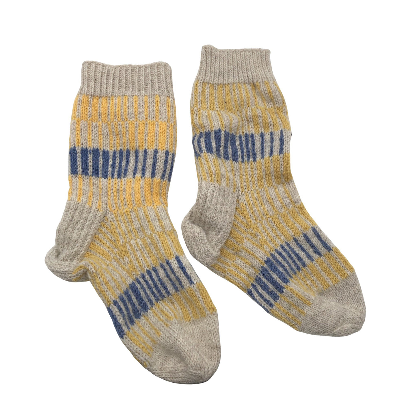 Unisex Handmade - Wool socks, size 38 - Beige (1)