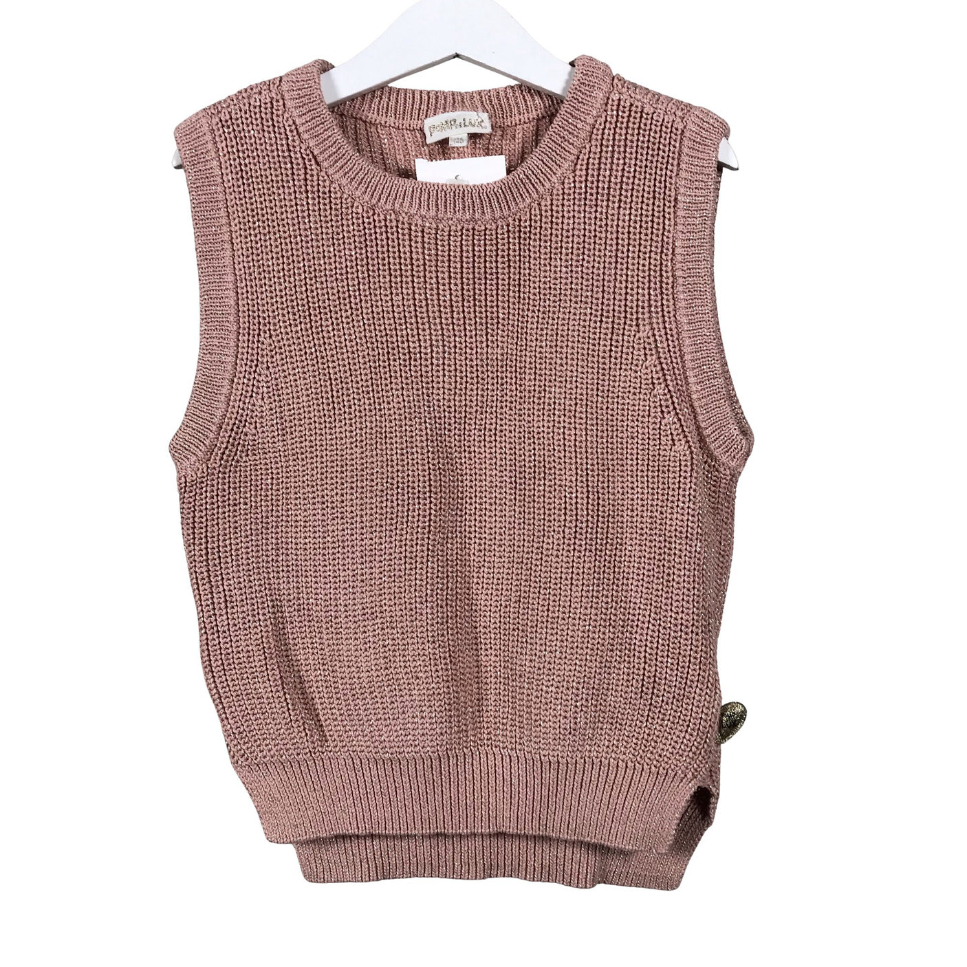 Unisex POMPdeLUX - Knit vest, size 134 - 140 - Light pink (1)