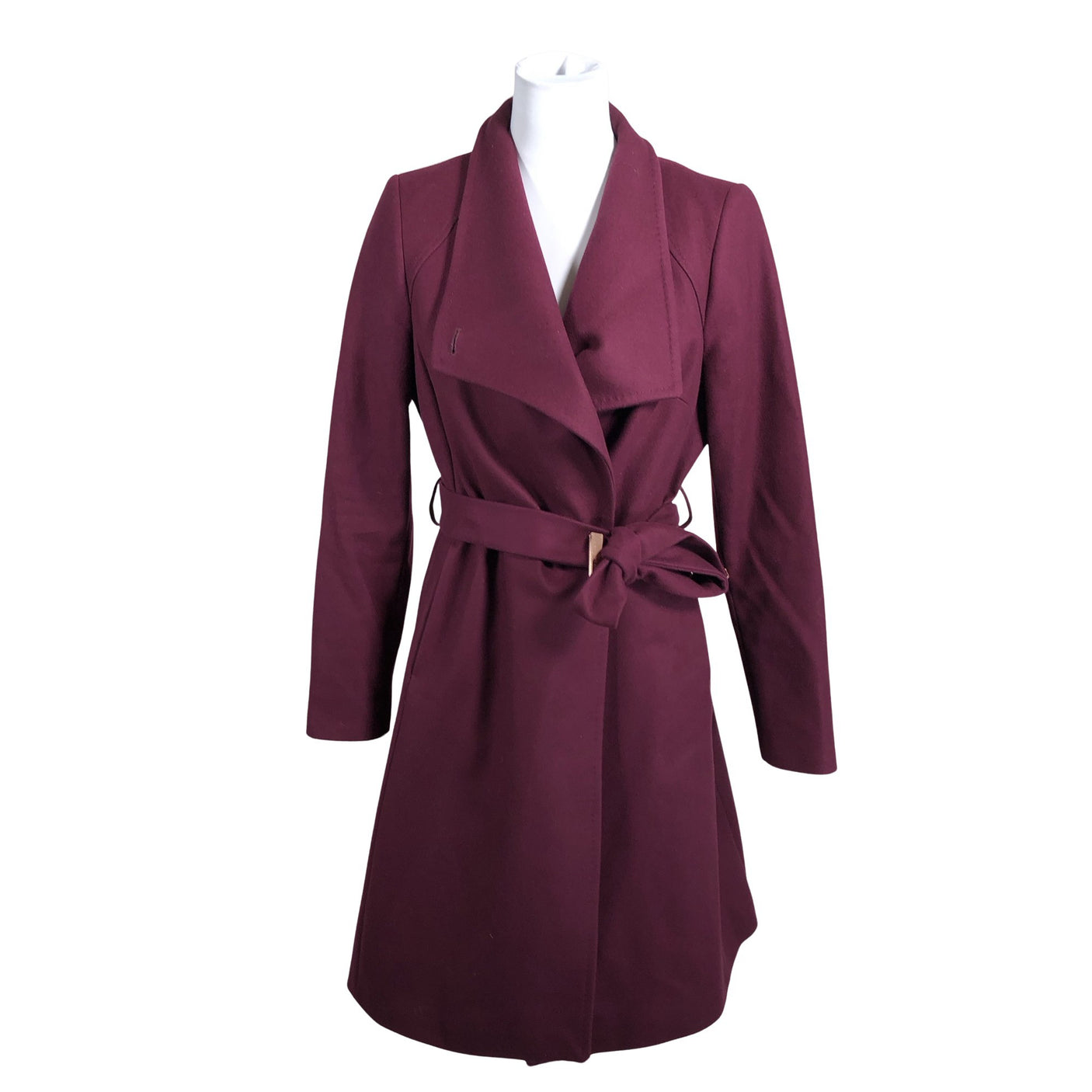 Unisex Ted Baker - Wool coat, size 34 - Wine red (2)