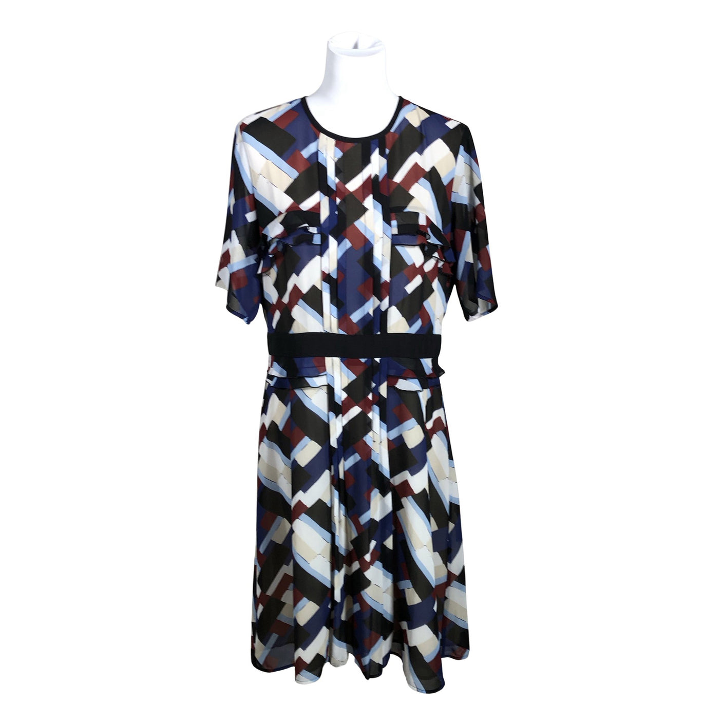 Unisex Benetton - Schiffon dress, size 40 - Blue (1)