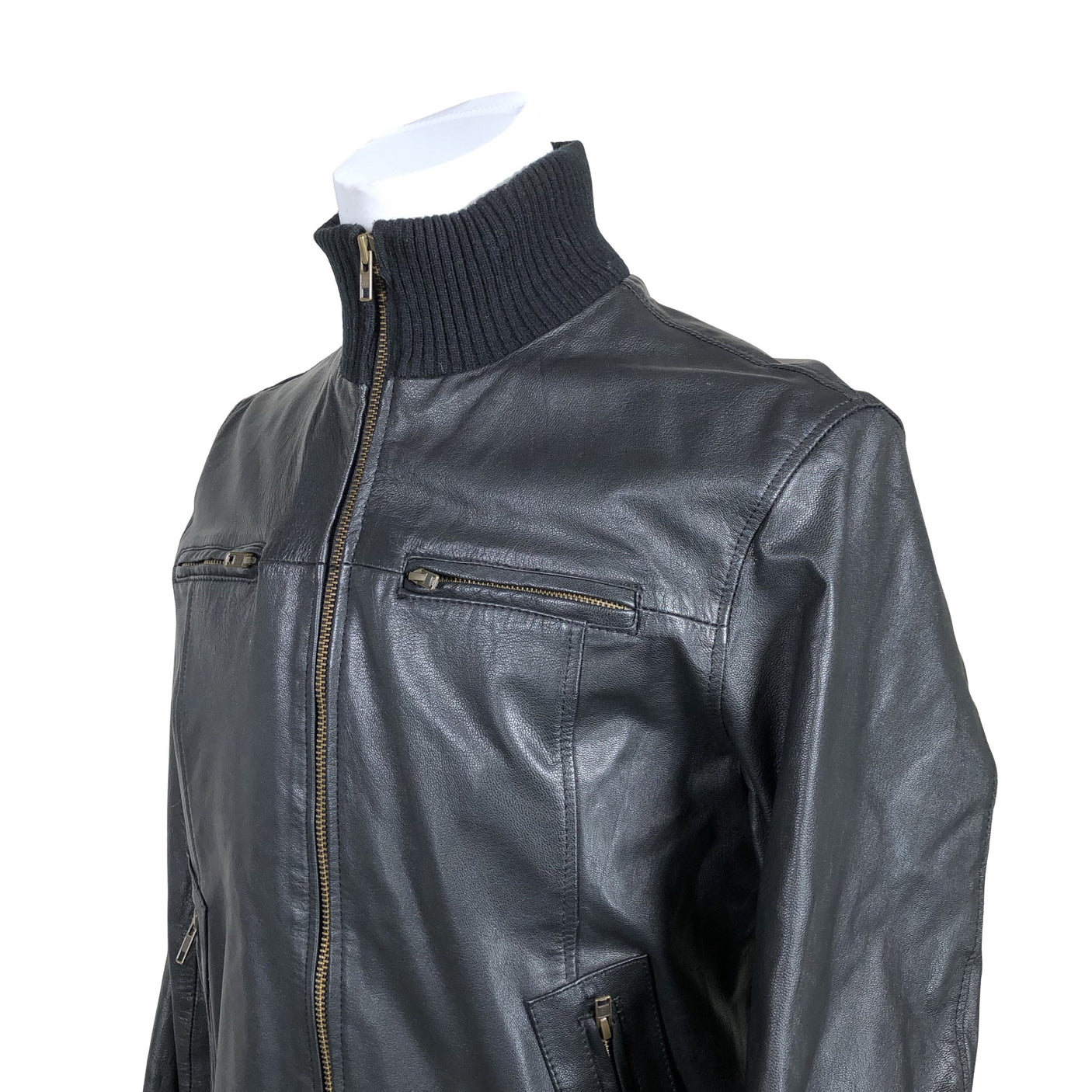 Unisex Jack & Jones - Leather jacket, size L - Black (2)