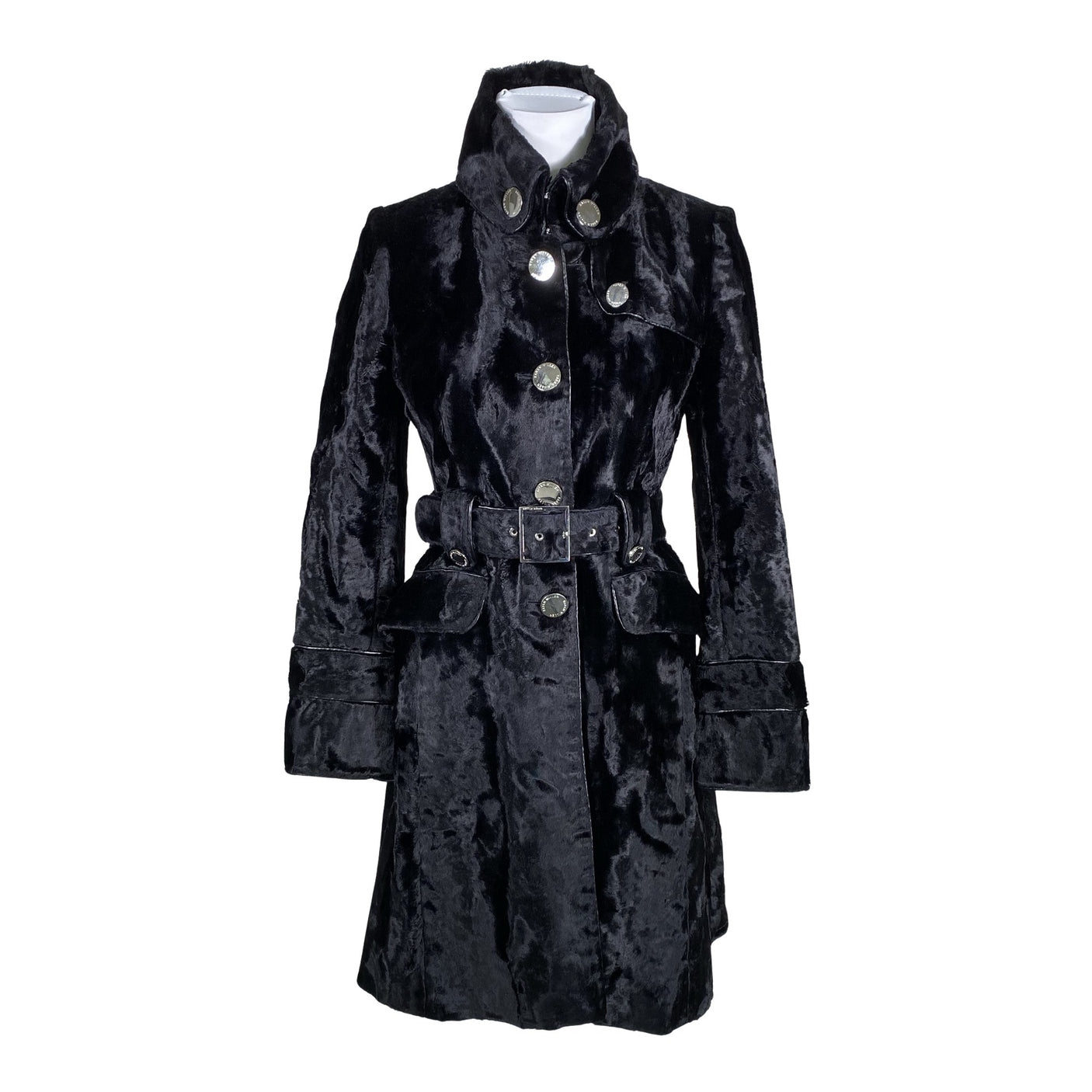 Unisex Karen Millen - Faux fur coat, size 34 - Black (1)