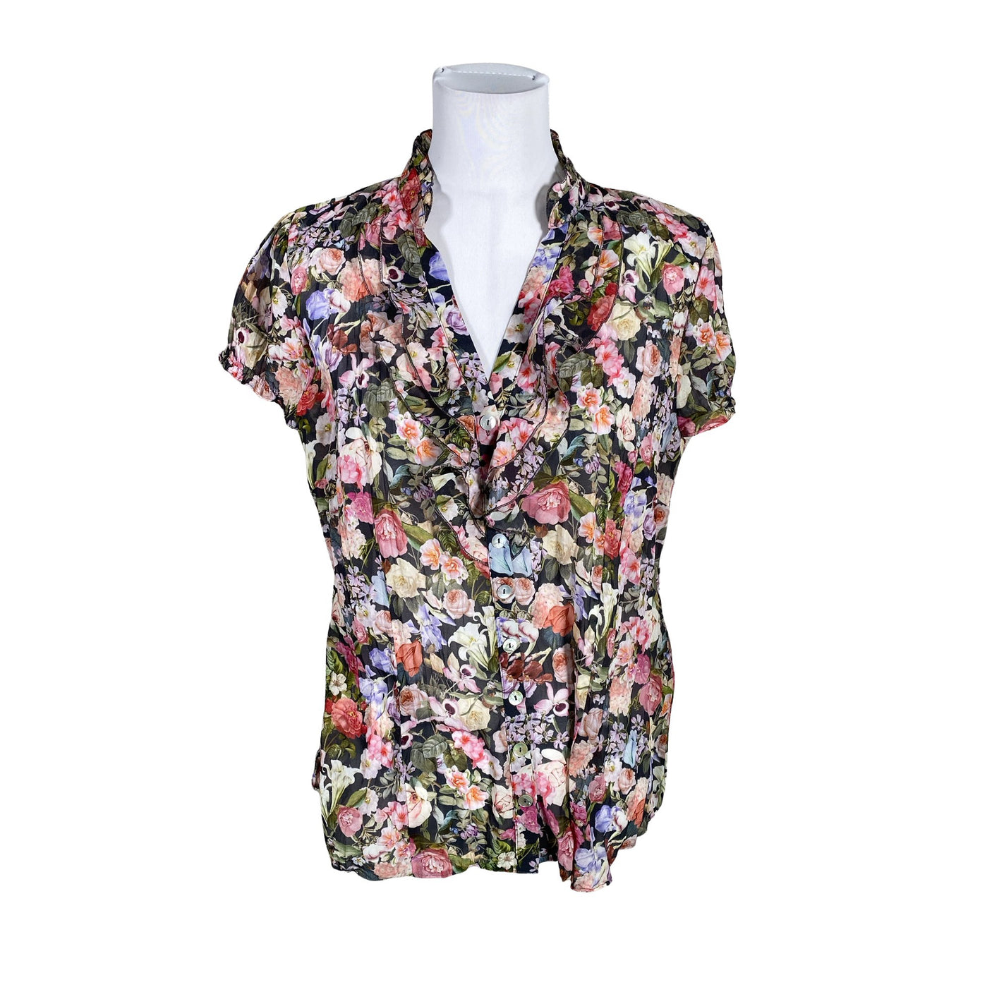 Unisex Taifun - Short-sleeved blouse, size 40 - Black (1)