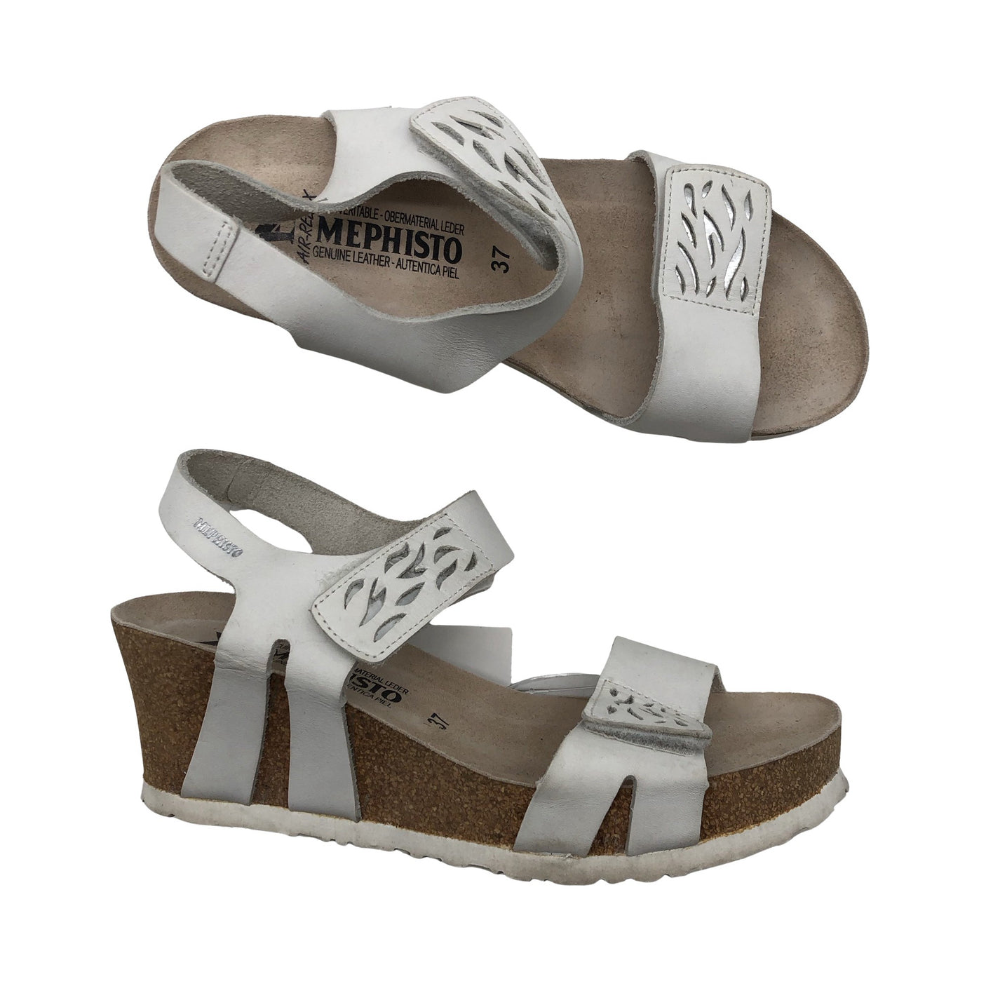 Unisex Mephisto - Wedge sandals, size 37 - White (2)