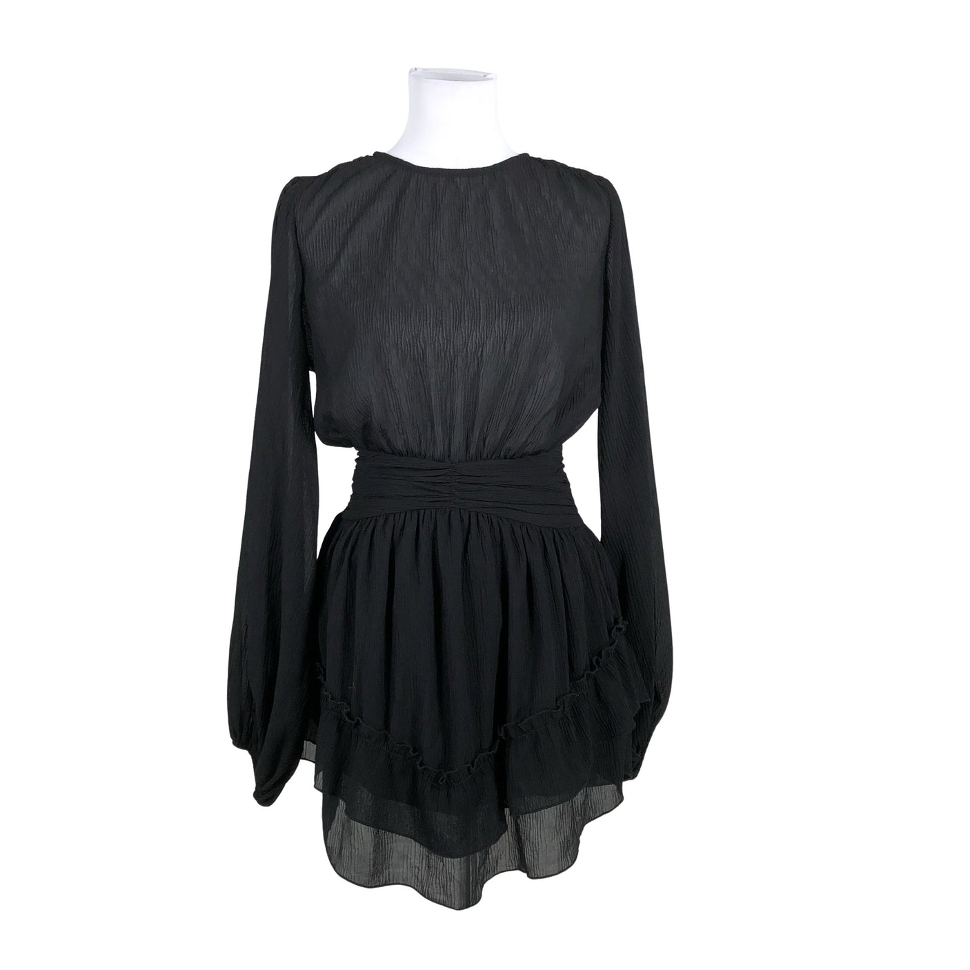 Unisex Na-KD - Schiffon dress, size 34 - Black (1)