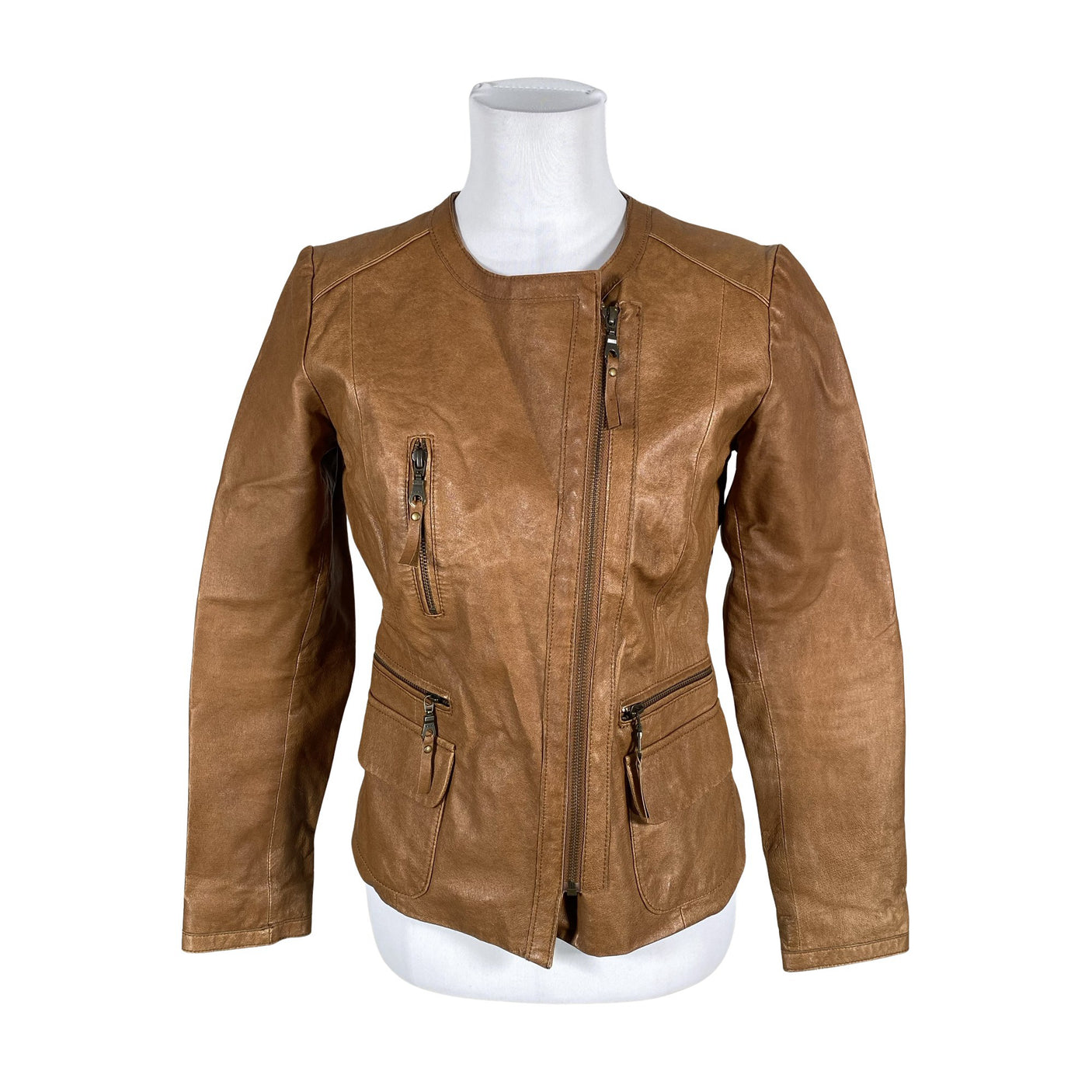 Unisex Noom - Leather jacket, size 36 - Brown (1)