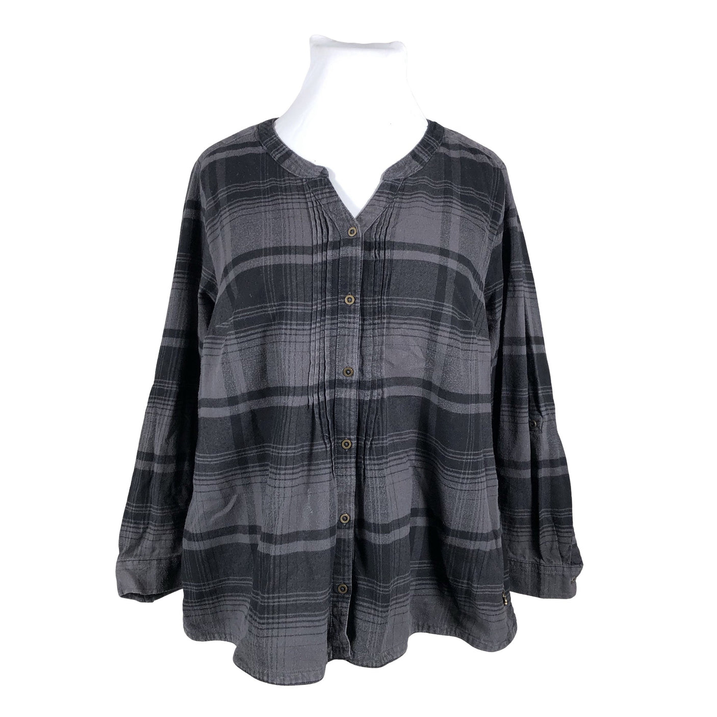 Unisex Ulla Popken - Flannel shirt, size 48 - Gray (1)