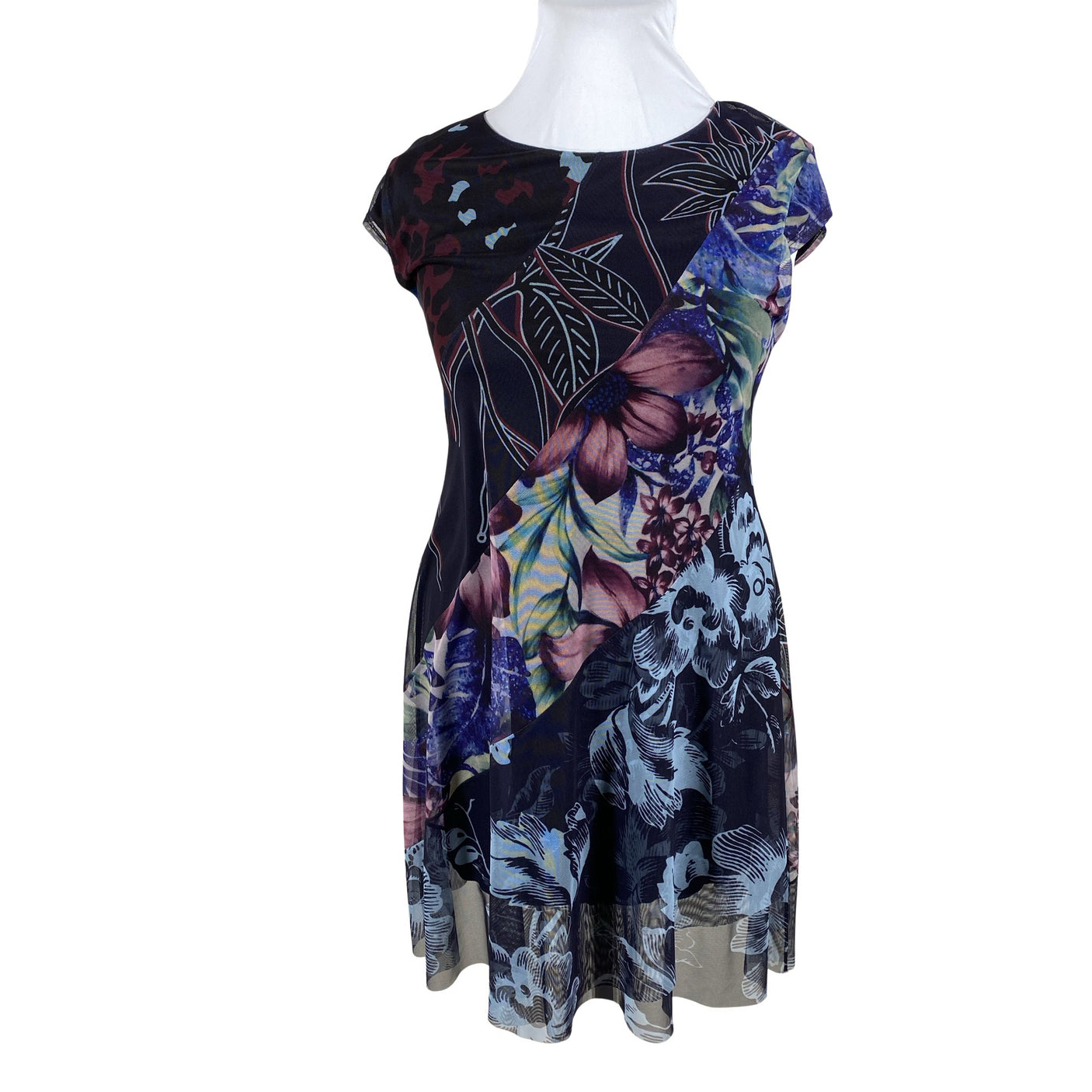 Unisex Desigual - Schiffon dress, size 42 - Blue (1)