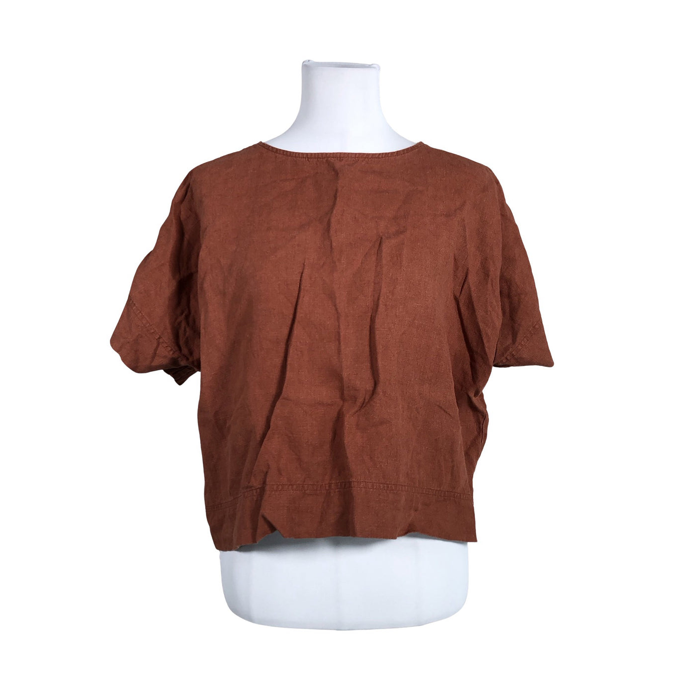 Unisex Linenfox - Short-sleeved blouse, size 38 - Brown (1)