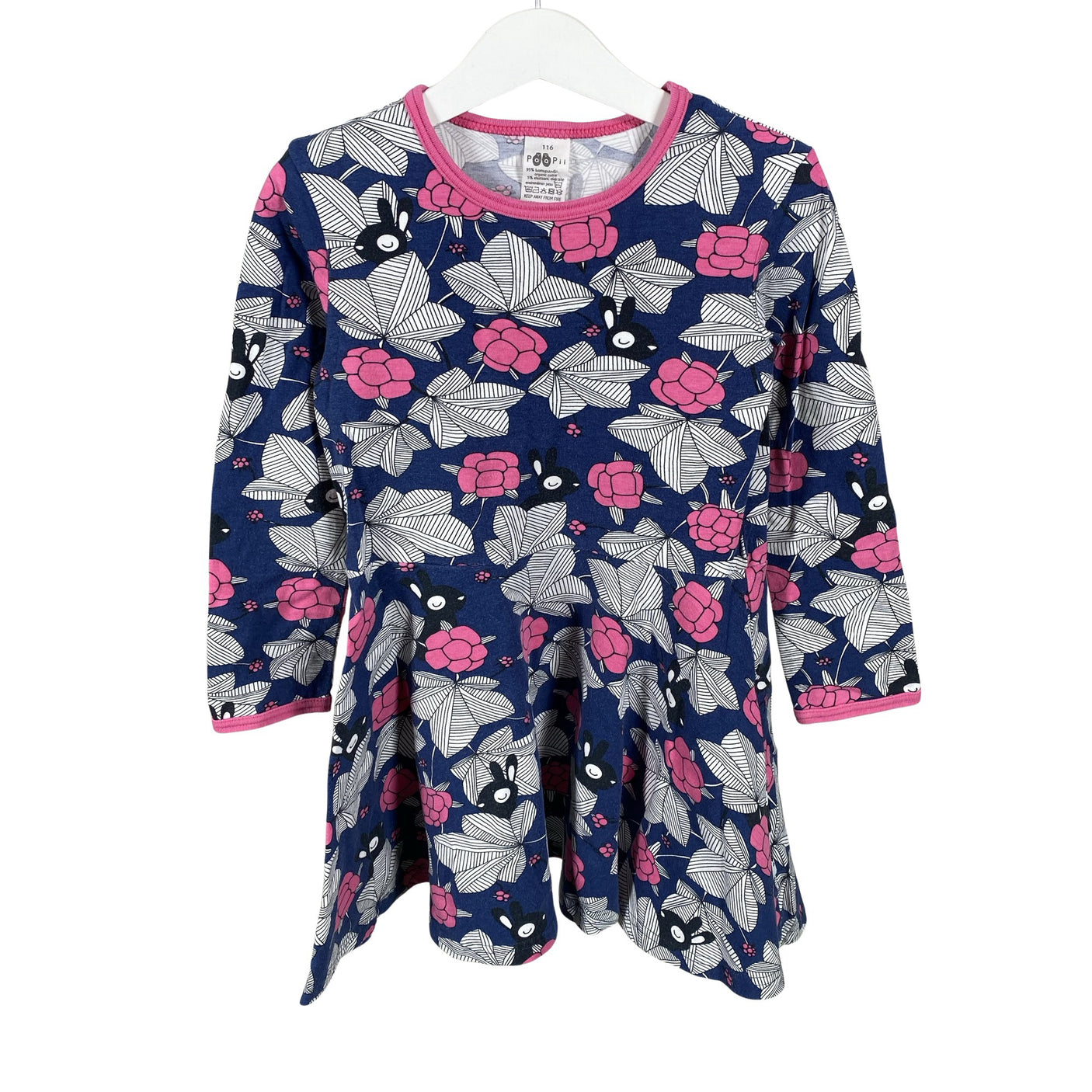 Unisex PaaPii - Tricot dress, size 110 - 116 - Blue (1)