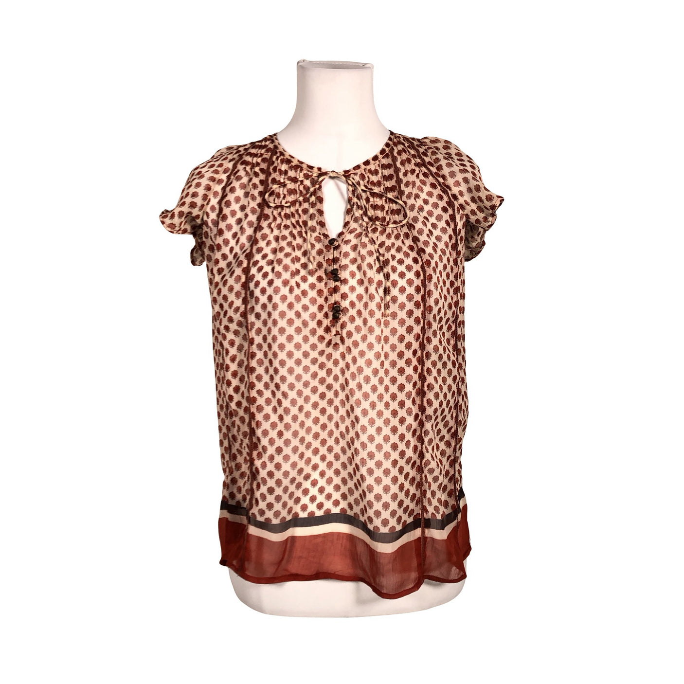 Unisex Sfera - Short-sleeved blouse, size 36 - Brown (1)
