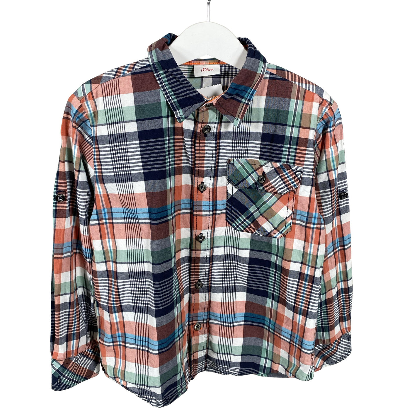 Unisex s.Oliver - Collared shirt, size 116 - 122 - Blue (1)