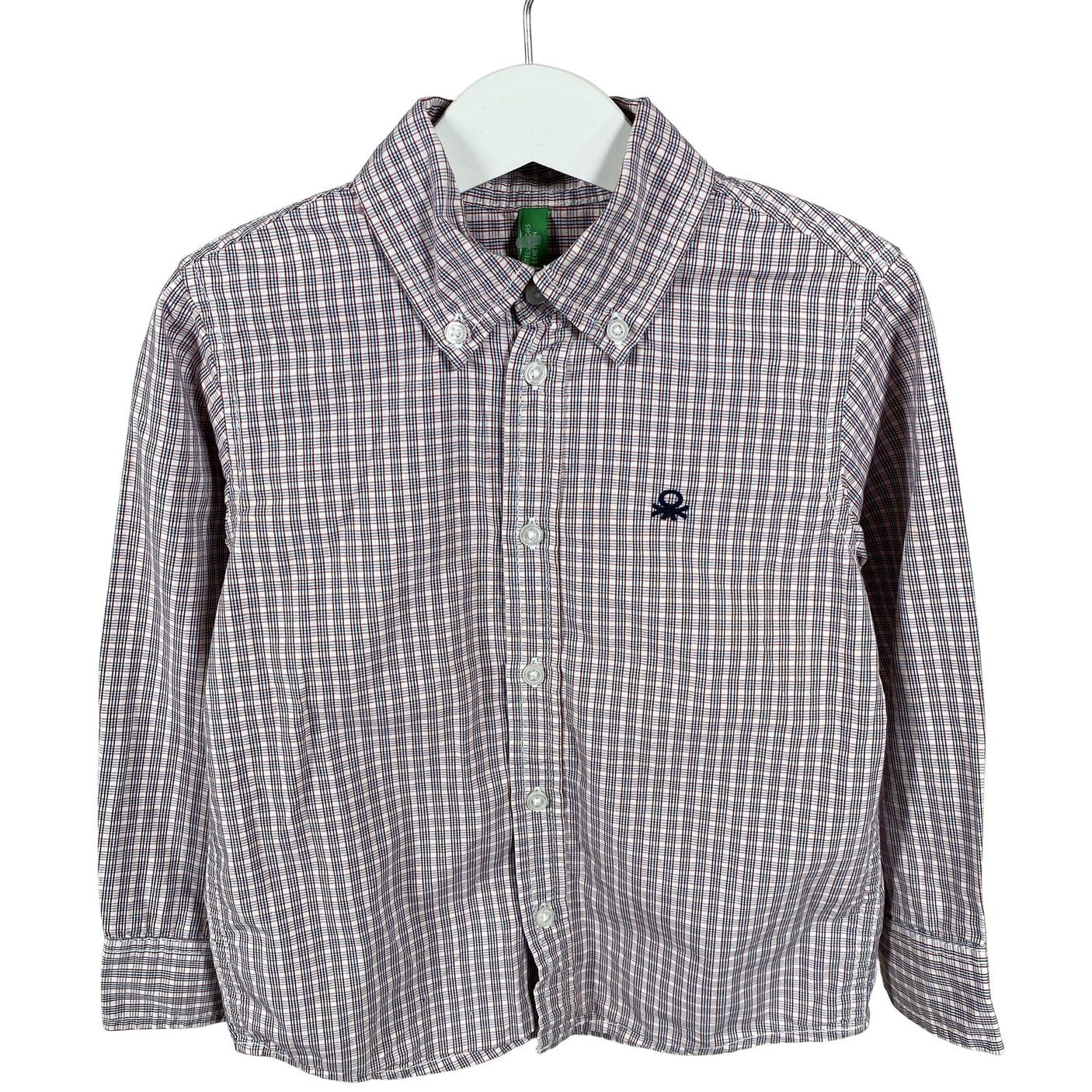 Unisex Benetton - Collared shirt, size 104 - 110 - Red (1)