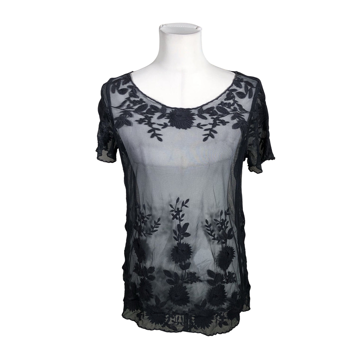 Unisex Cream - Short-sleeved blouse, size 40 - Blue (1)