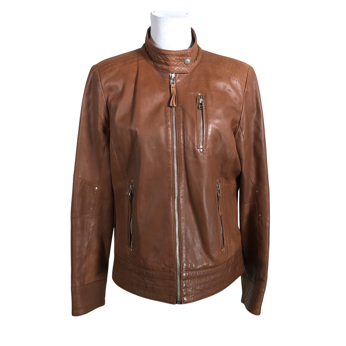 Unisex Global - Leather jacket, size 40 - Brown (1)