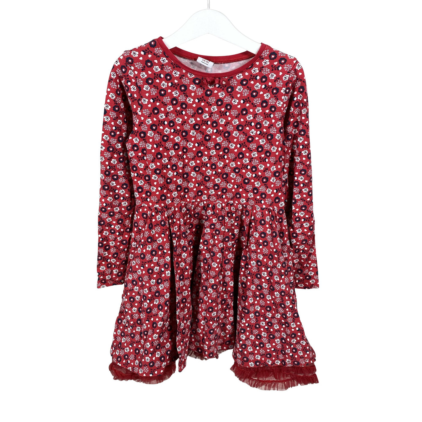 Unisex Polarn O. Pyret - Tricot dress, size 122 - 128 - Red (1)