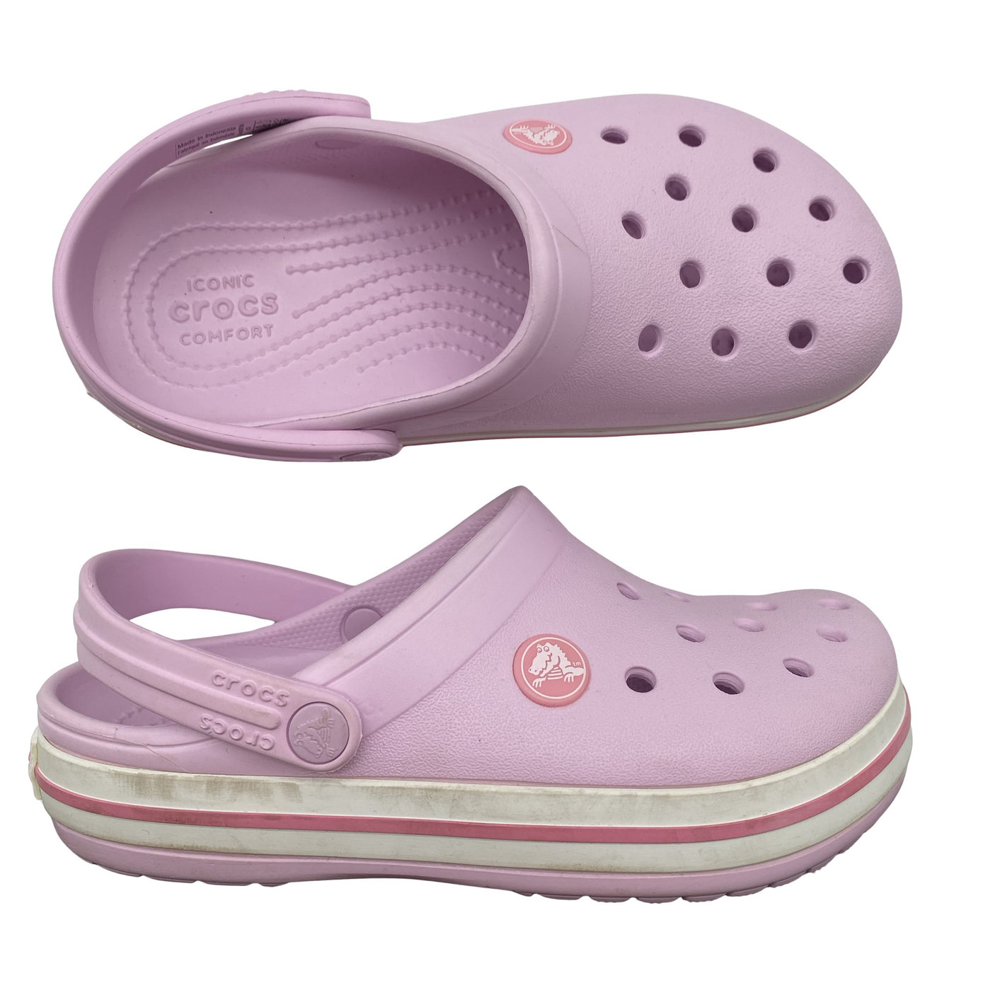 Unisex Crocs - Slip-on shoes, size 30 - Light pink (1)