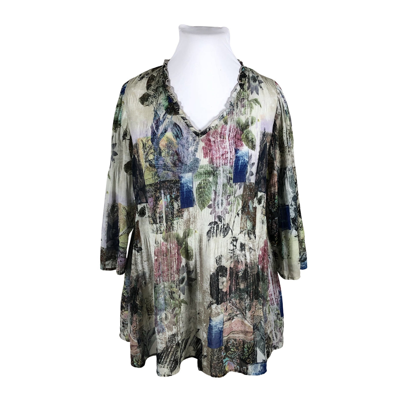 Unisex Kriss - Schiffon tunic, size 44 - Gray (1)