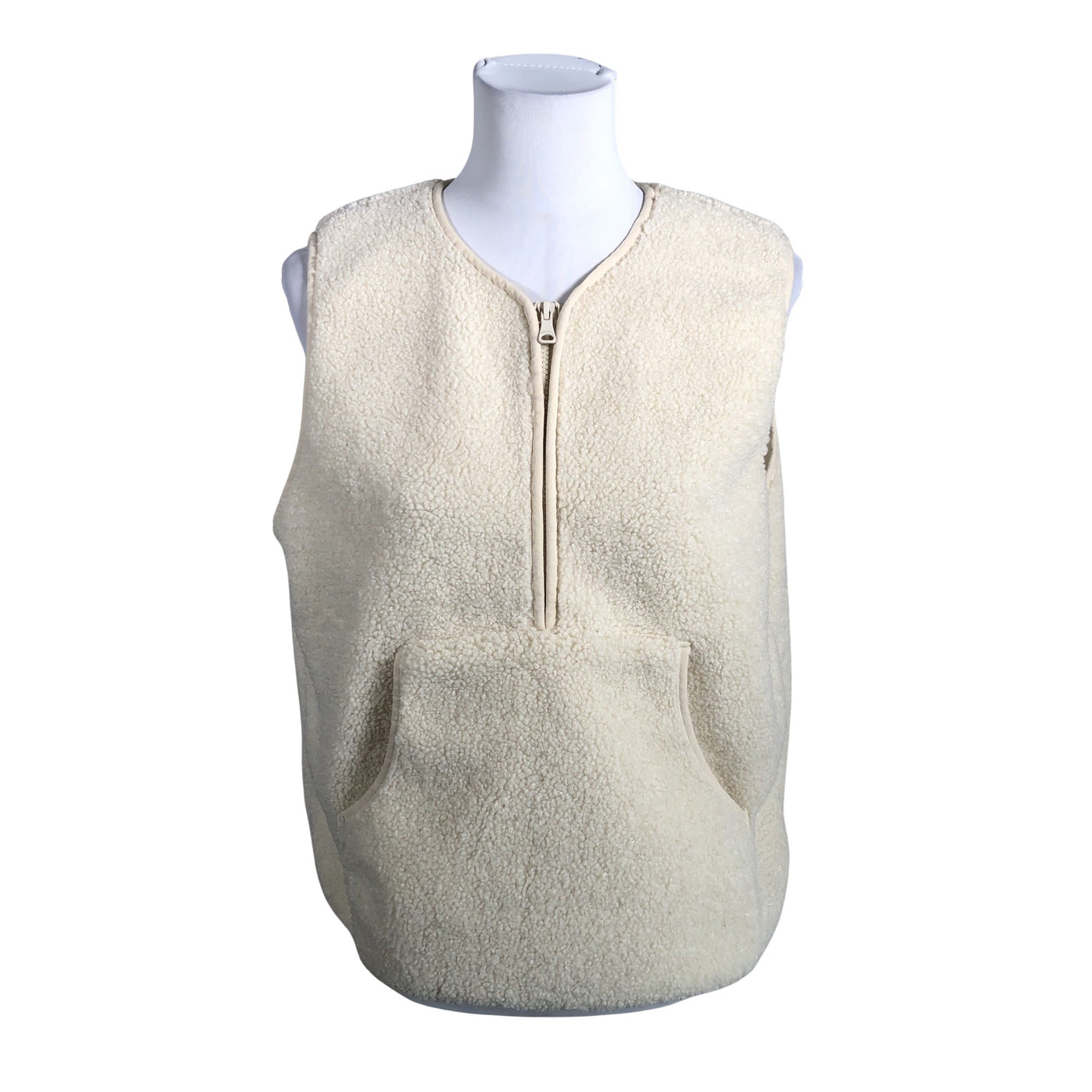 Unisex Lindex - Faux fur vest, size 38 - Natural white (1)