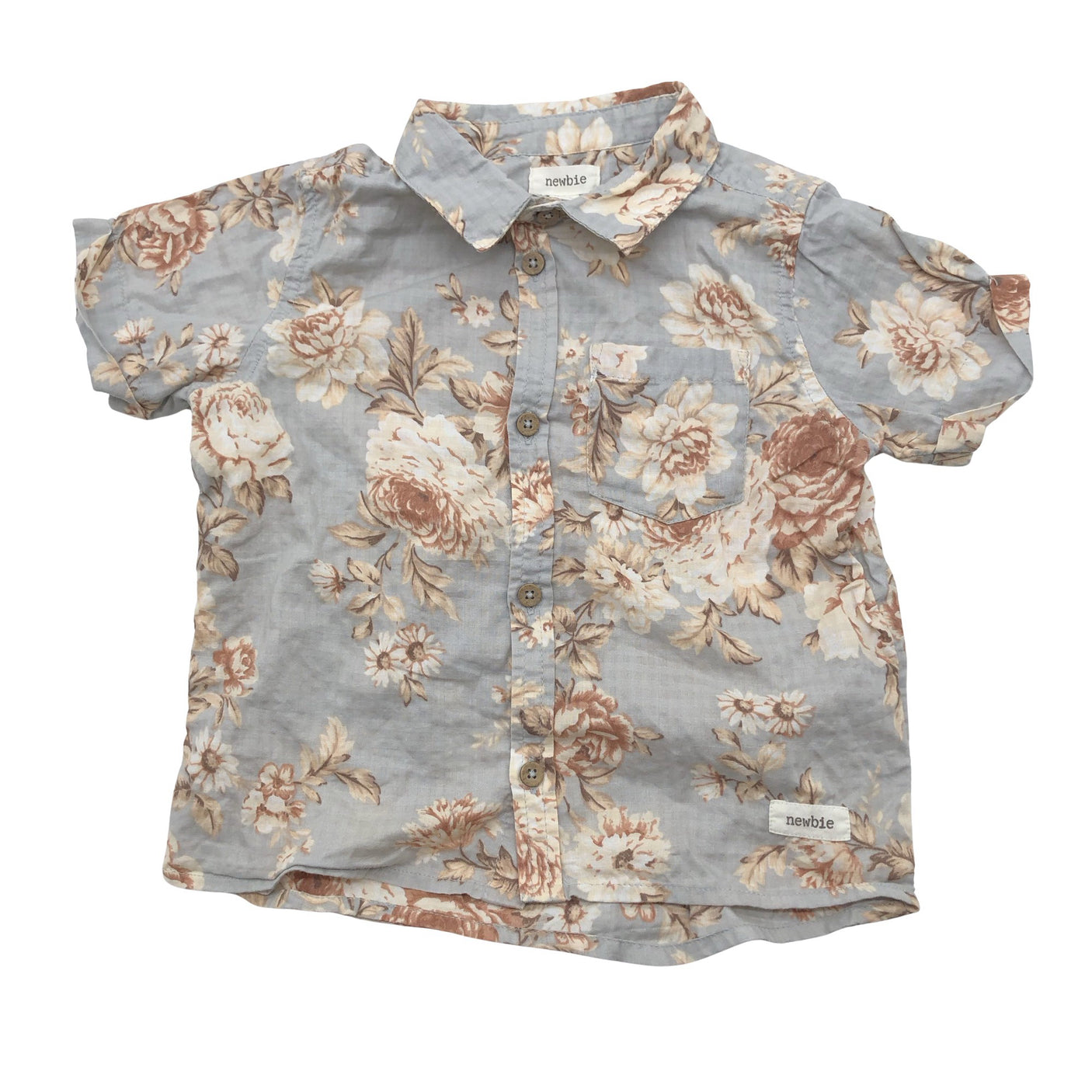 Unisex Newbie - Collared shirt, size 86 - 92 - Light blue (2)