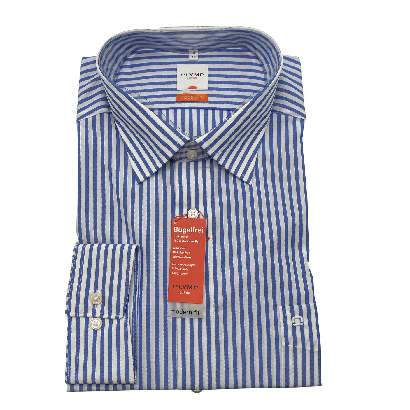 Unisex Olymp - Collared shirt, size XXL - Blue (1)