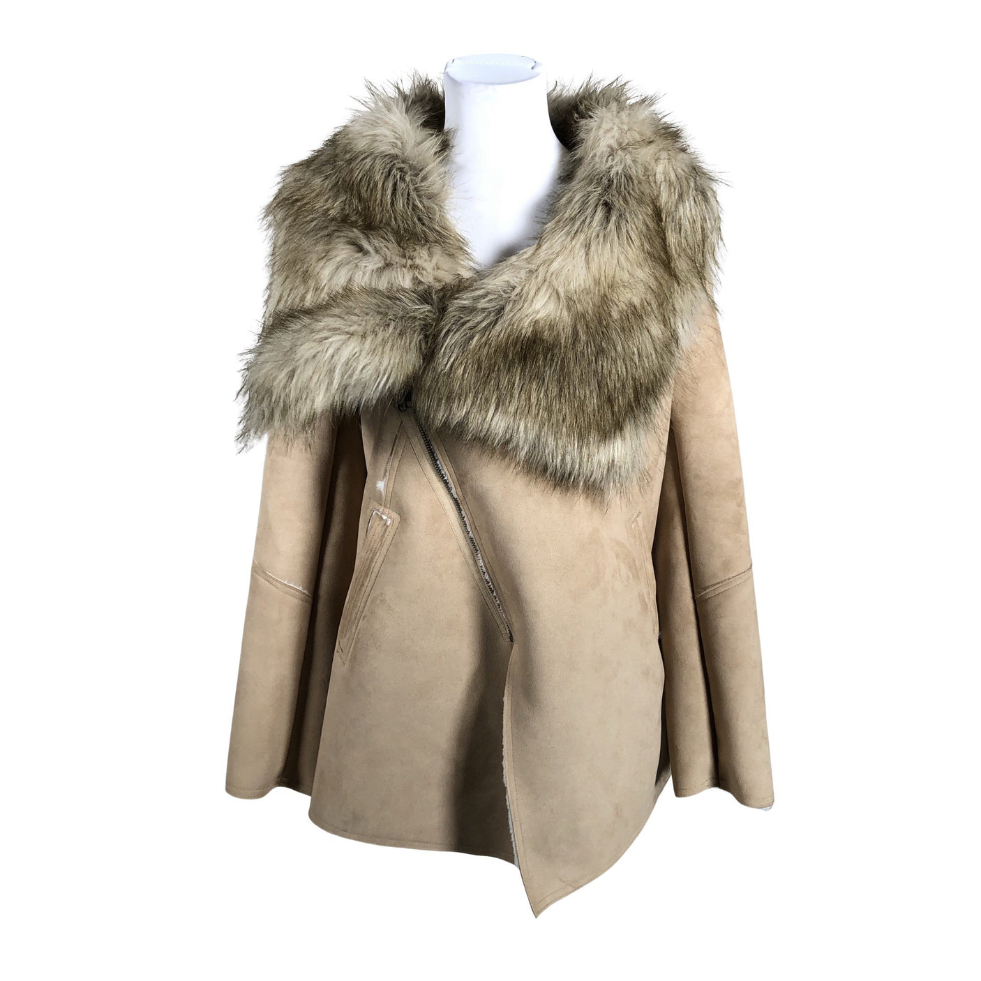 Unisex Benetton - Leather jacket, size 40 - Beige (1)