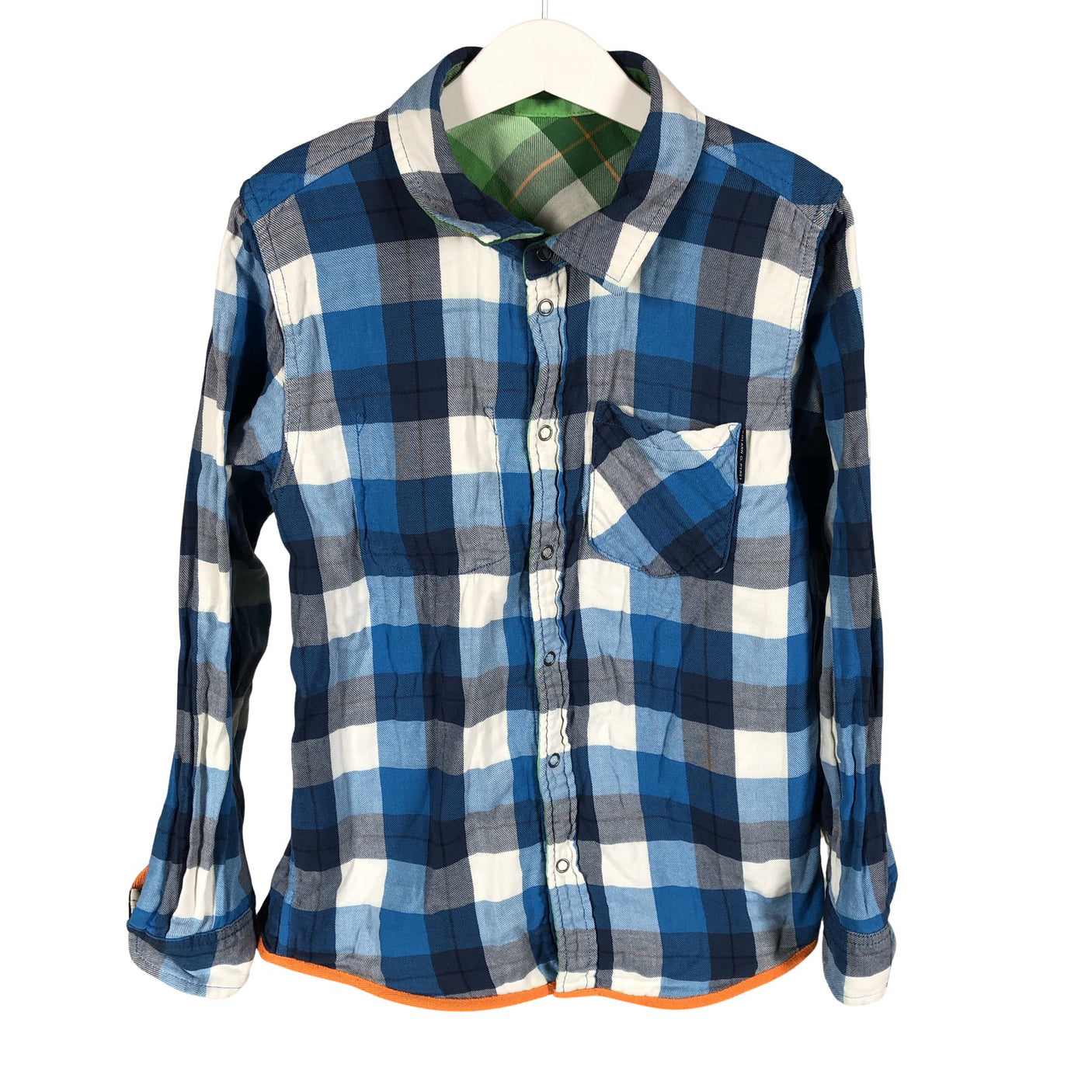 Unisex Polarn O. Pyret - Flannel shirt, size 134 - 140 - Green (2)