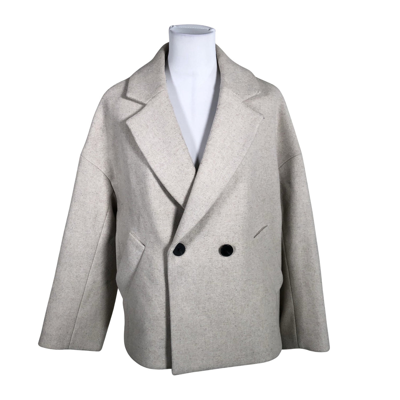 Unisex Lindex - Wool coat, size 34 - Beige (1)