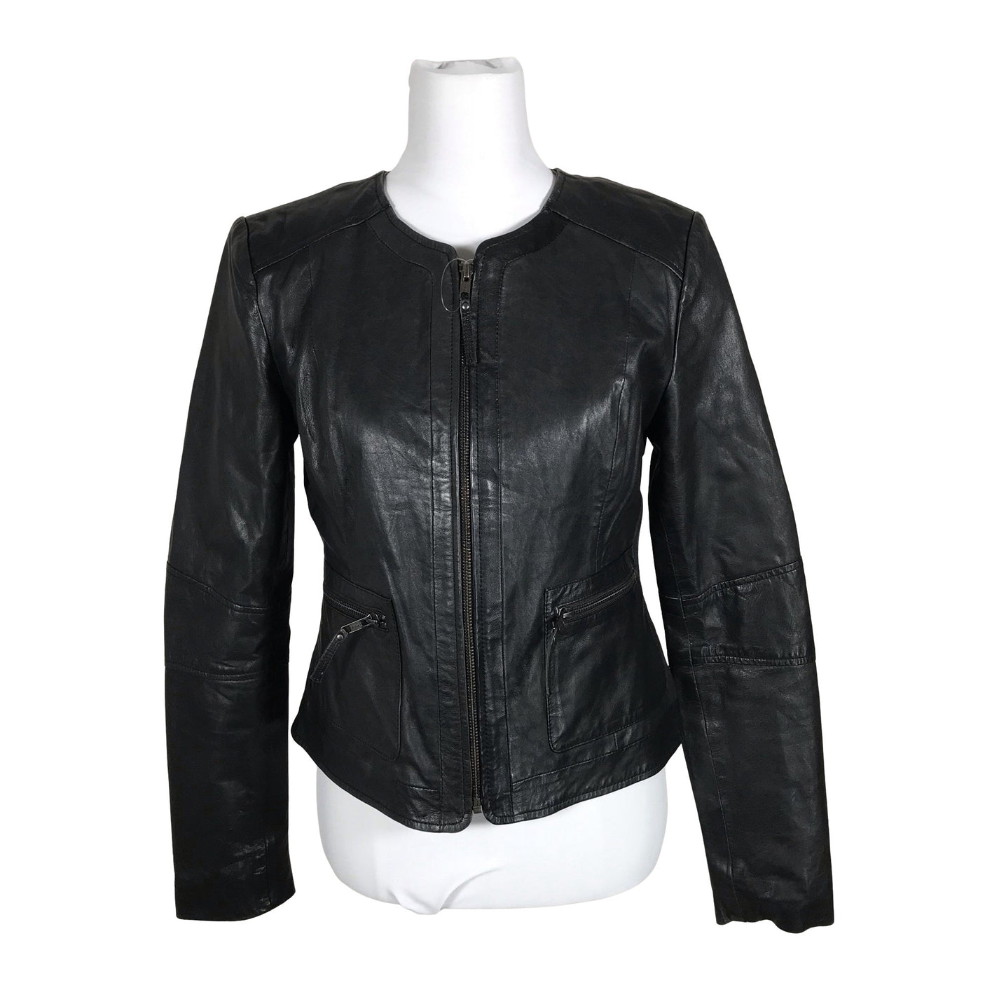 Unisex Woman By Earn - Leather jacket, size 38 - Black (1)
