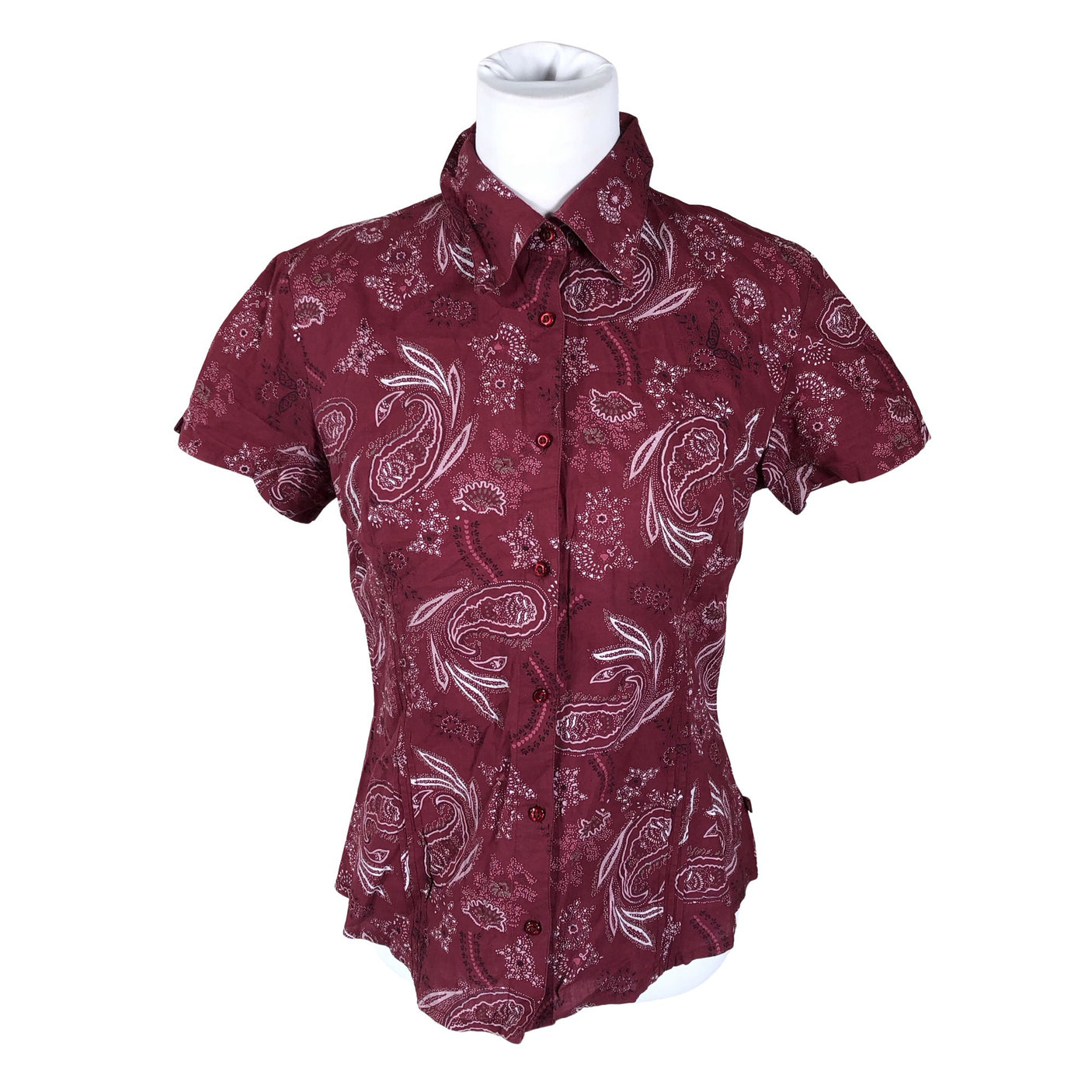 Unisex Tom Tailor - Short-sleeved blouse, size 40 - Wine red (1)