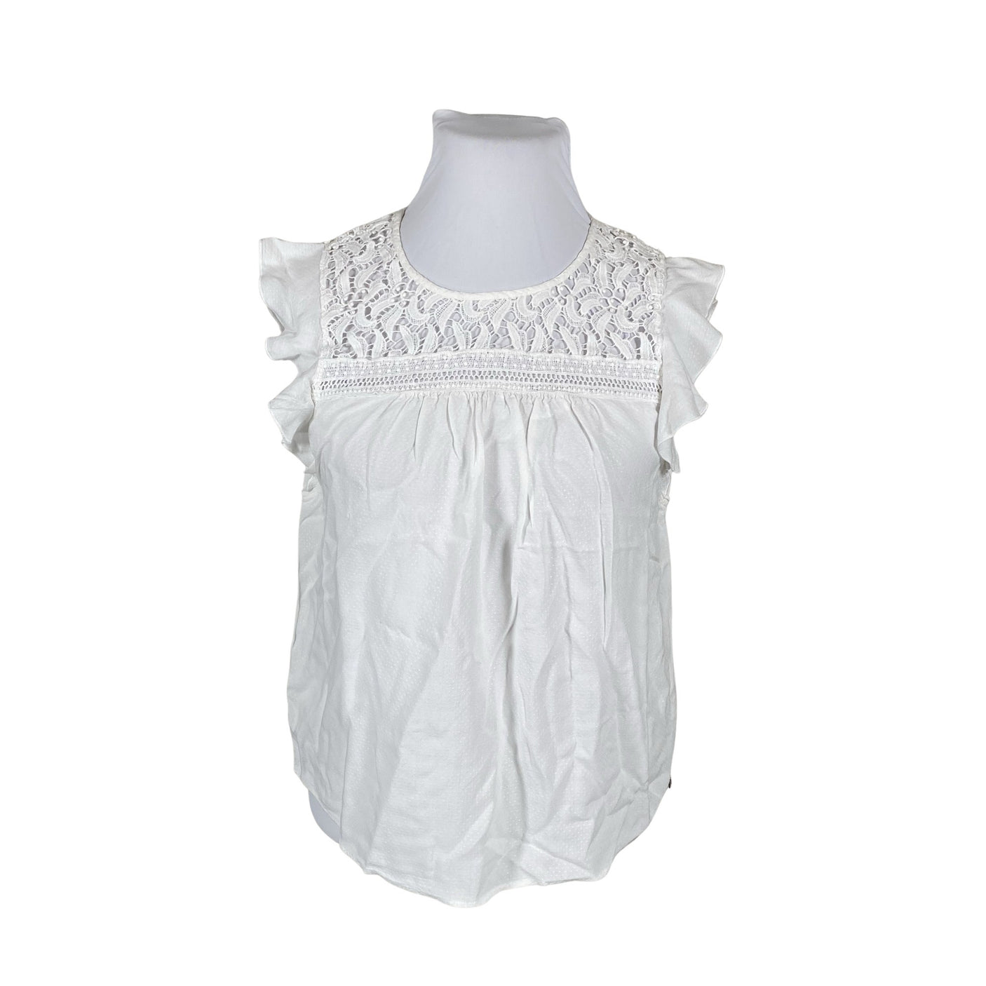 Unisex Cream - Short-sleeved blouse, size 42 - White (1)