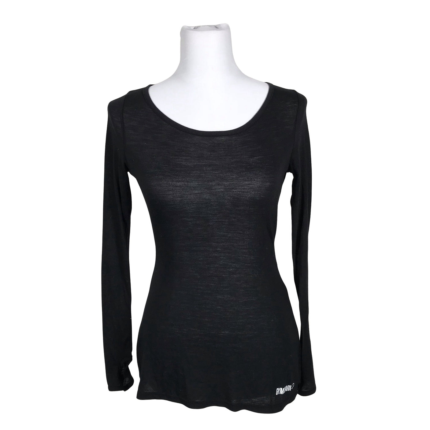 Unisex Gymshark - Sports shirt, long sleeve, size 38 - Black (1)