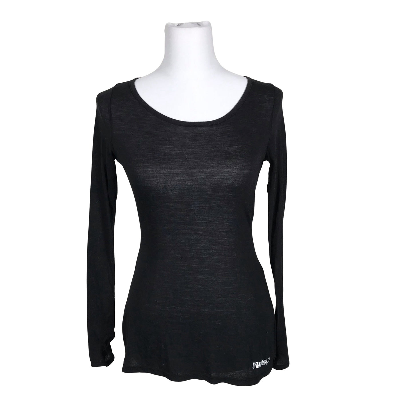 Unisex Gymshark - Sports shirt, long sleeve, size 38 - Black (2)