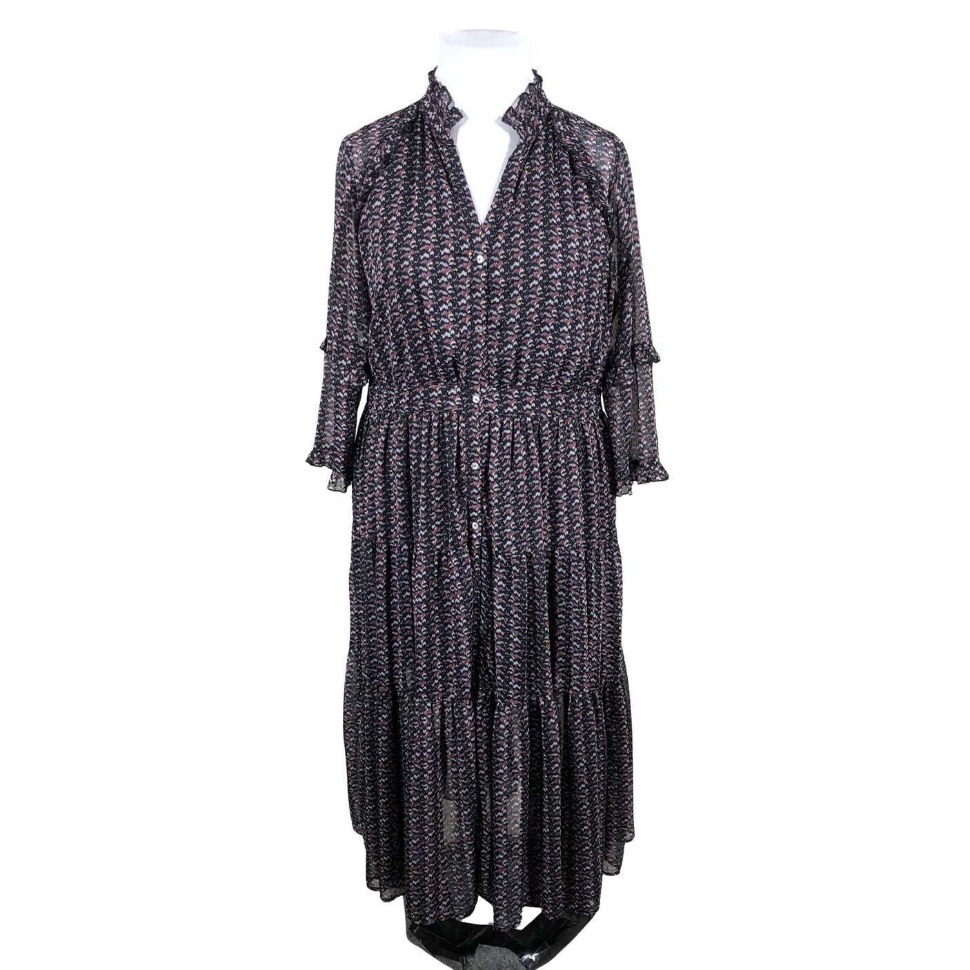Unisex Rue de Femme - Schiffon dress, size 44 - Black (1)