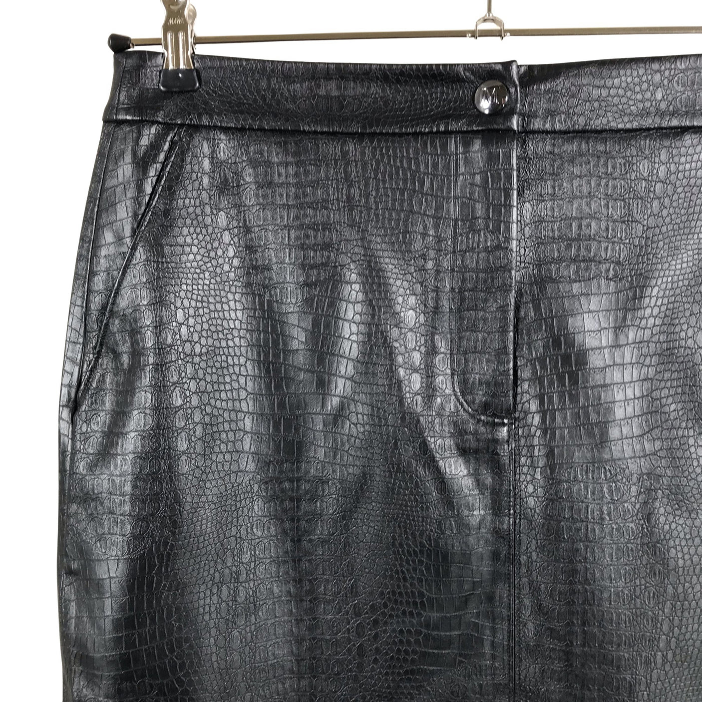 Unisex MaxMara - Leather skirt, size 40 - Black (2)