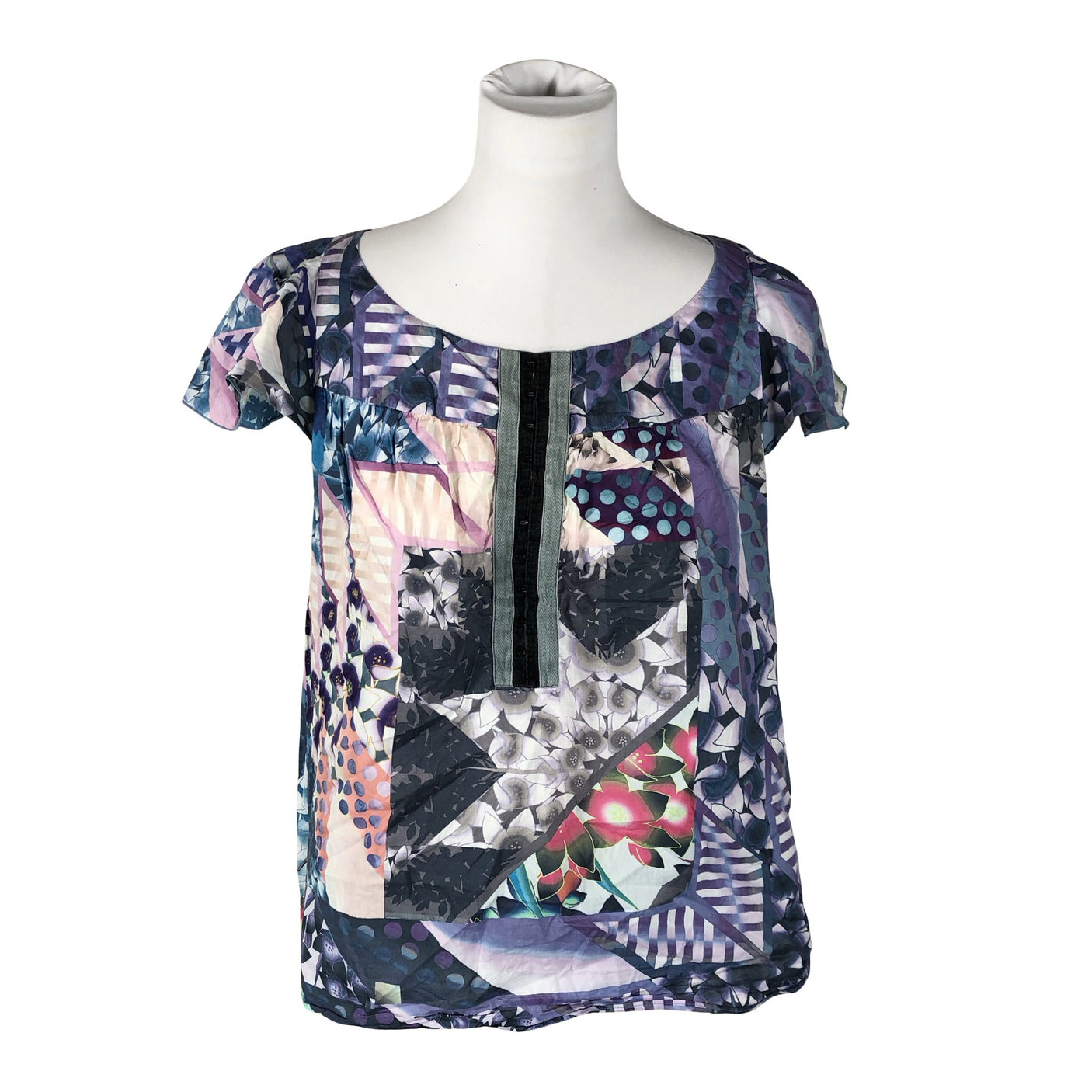 Unisex Dagmar - Short-sleeved blouse, size 38 - Violet (1)