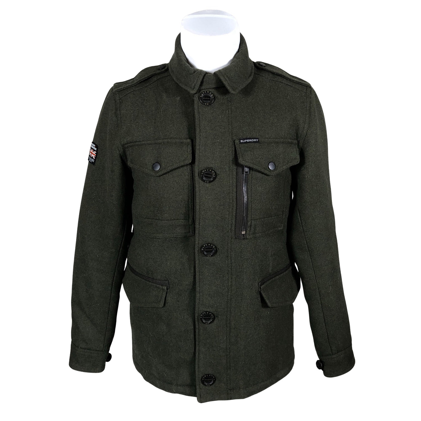 Unisex Superdry - Wool coat, size M - Green (1)