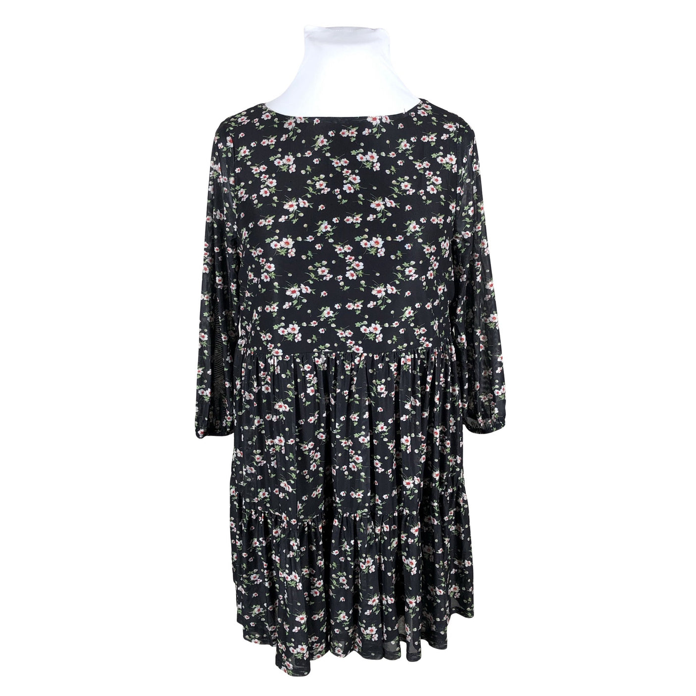 Unisex Even&Odd - Schiffon dress, size 42 - Black (1)
