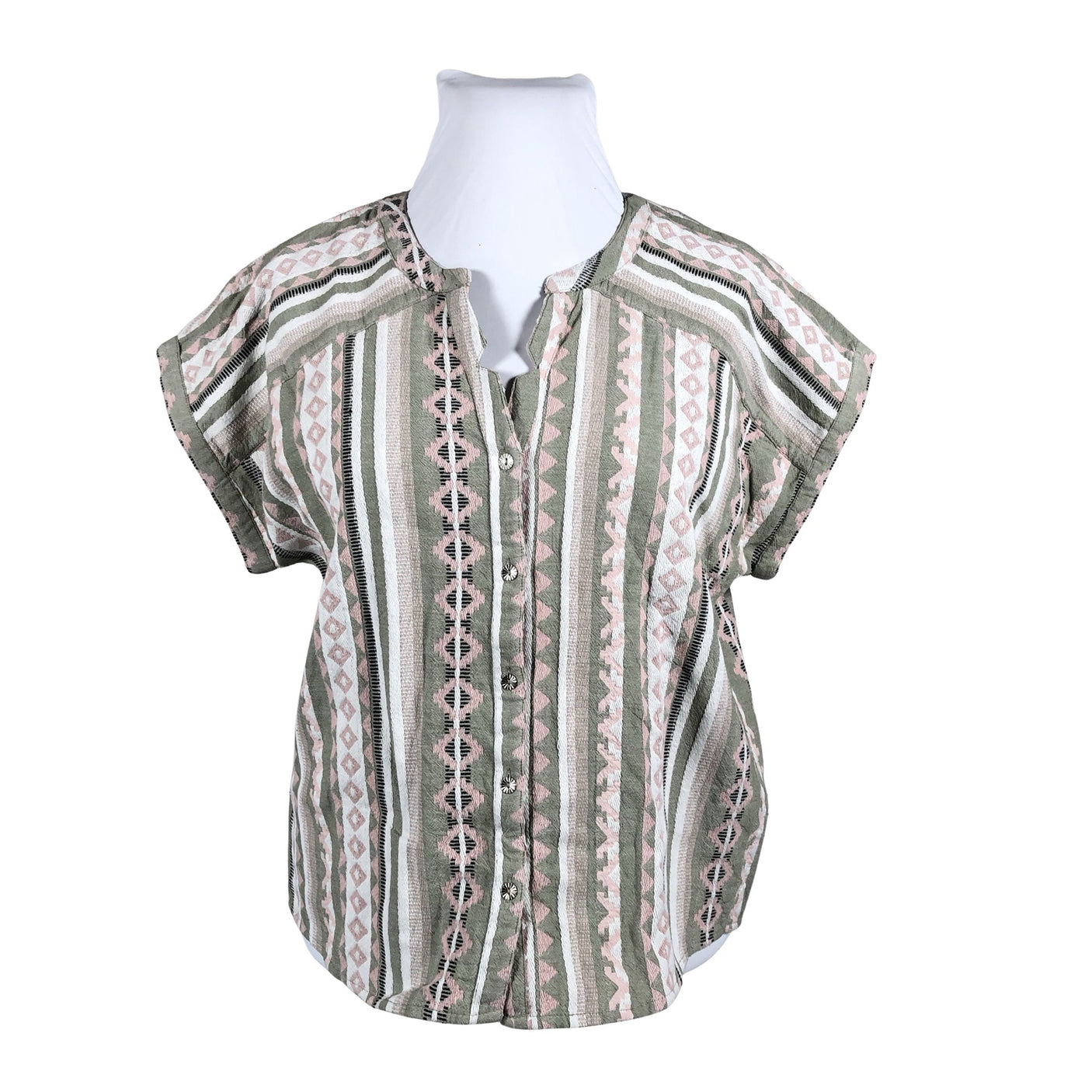 Unisex Cream - Short-sleeved blouse, size 42 - Green (1)