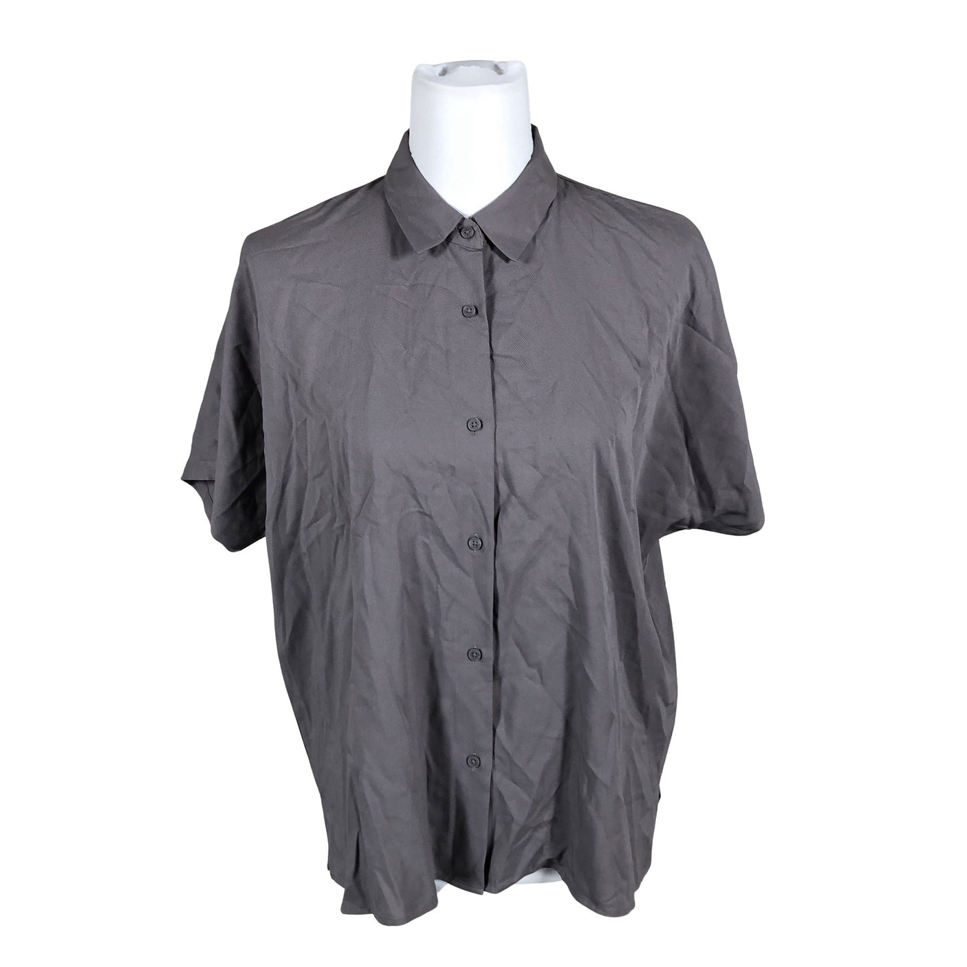 Unisex Uniqlo - Short-sleeved blouse, size 38 - Gray (1)
