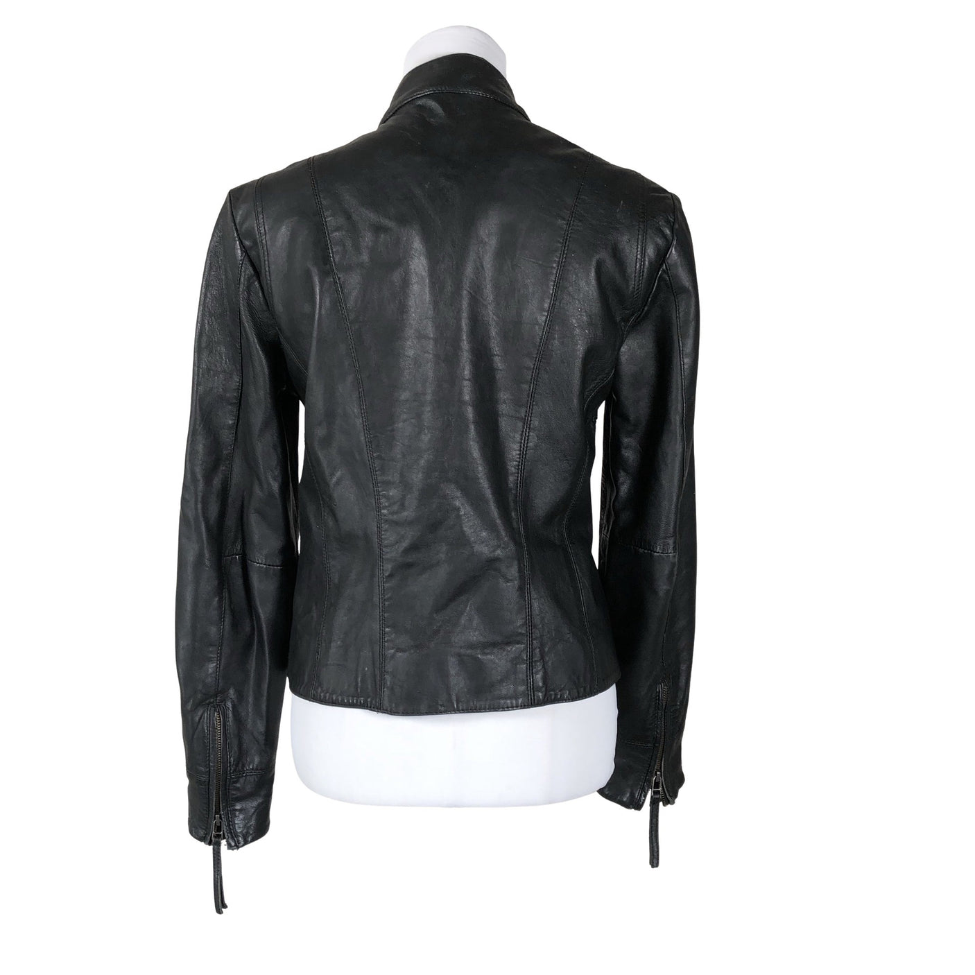 Unisex Selected - Leather jacket, size 40 - Black (3)