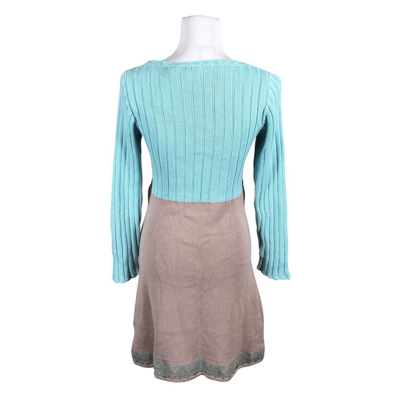 Unisex Cream - Knit dress, size 38 - Turquoise (2)