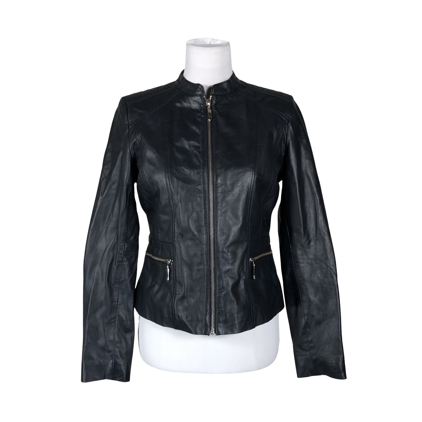 Unisex Your Face - Leather jacket, size 36 - Blue (1)
